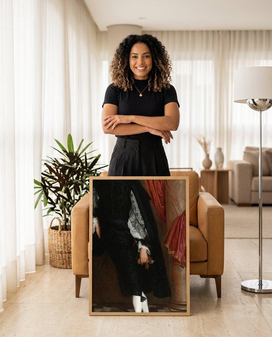 Quadro Decorativo Retrato de Cavalheiro - Murillo com modelo em ambiente
