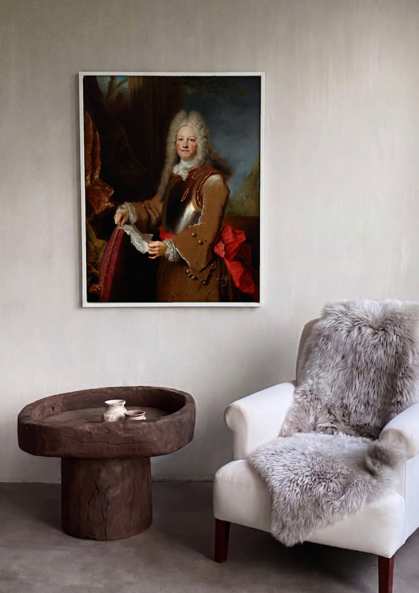 Quadro Decorativo Retrato de Cavalheiro - Nicolas de Largillière em ambiente decorado