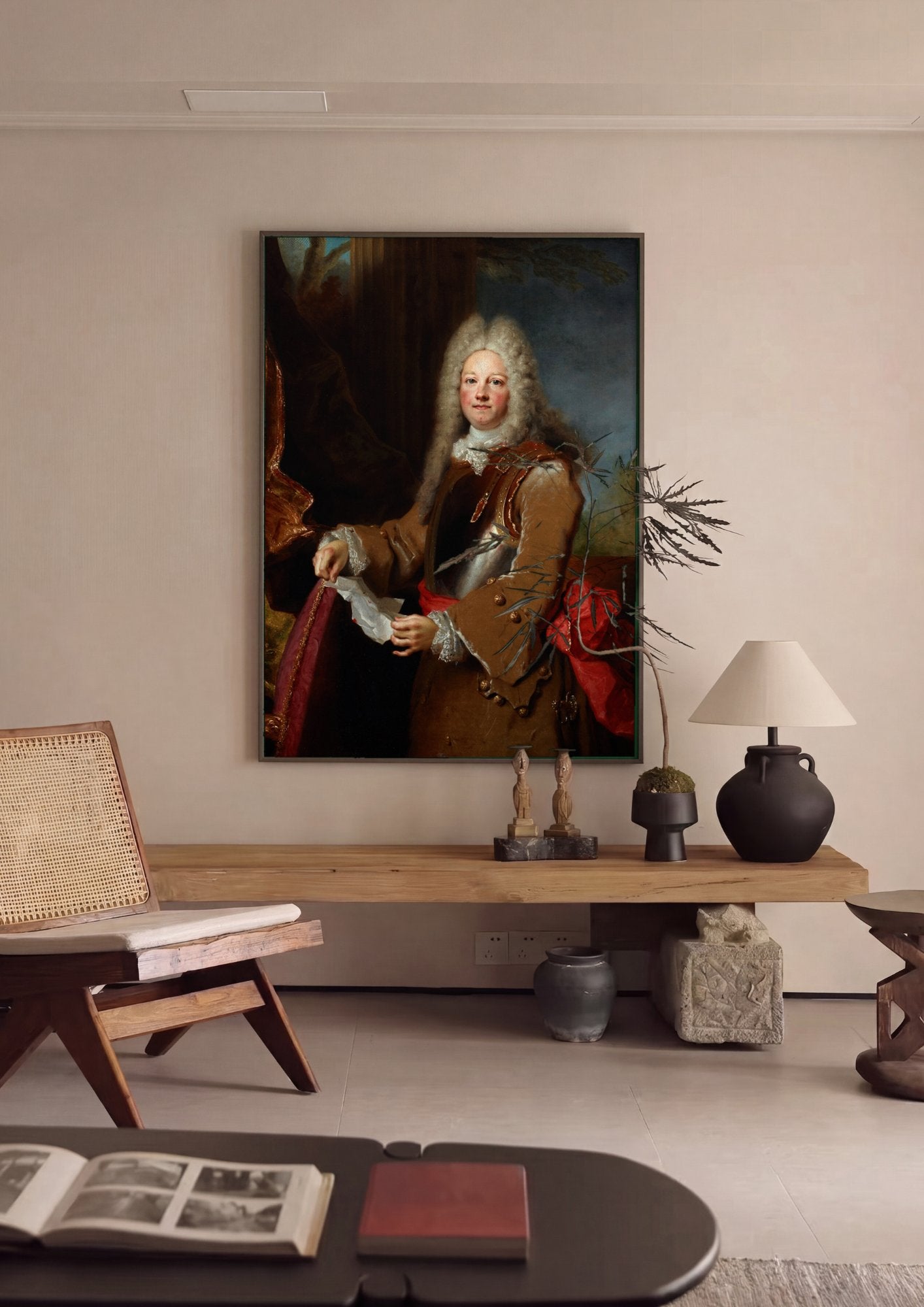Quadro Decorativo Retrato de Cavalheiro - Nicolas de Largillière em ambiente decorado