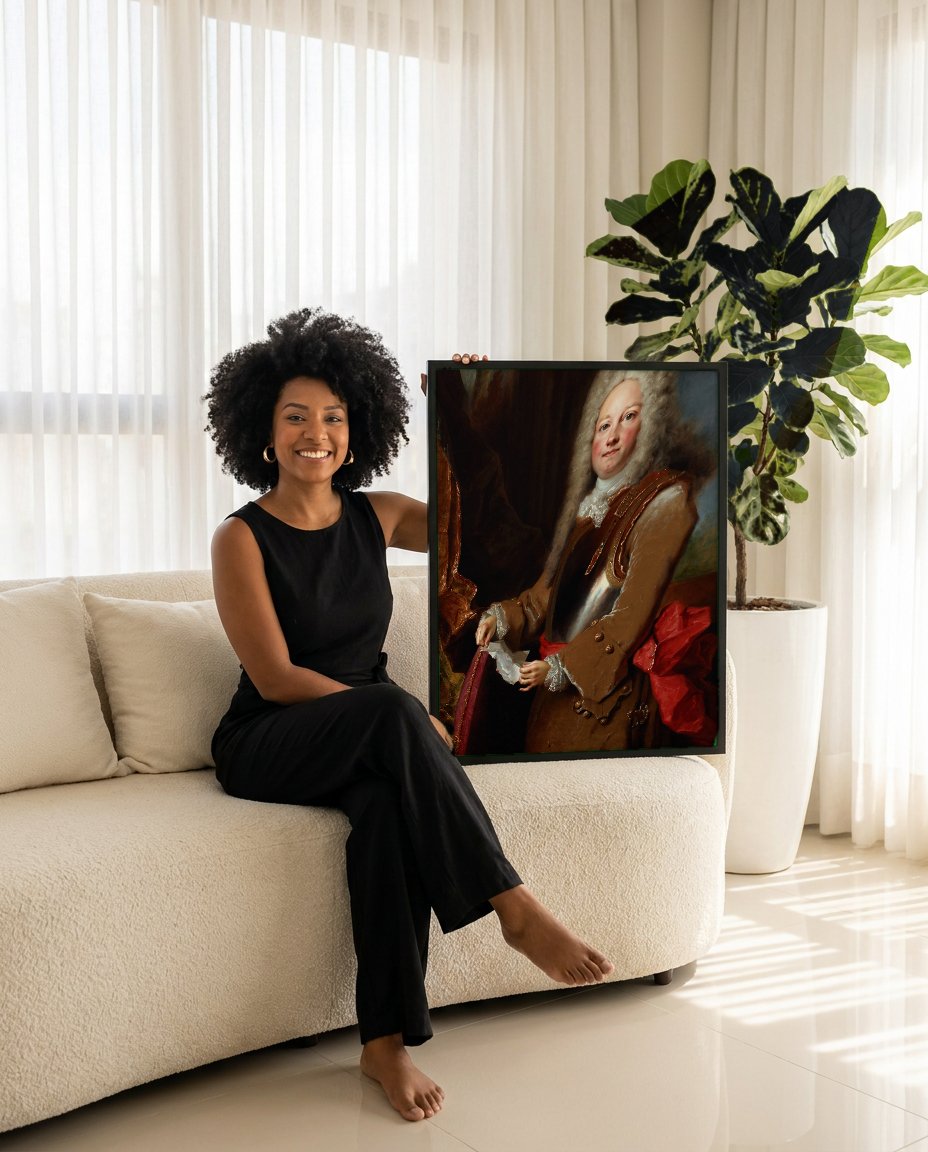 Quadro Decorativo Retrato de Cavalheiro - Nicolas de Largillière com modelo em ambiente