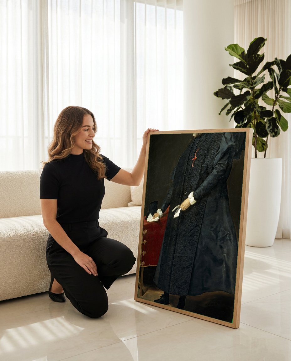 Quadro Decorativo Retrato de Cavalheiro - Diego Velázquez com modelo em ambiente