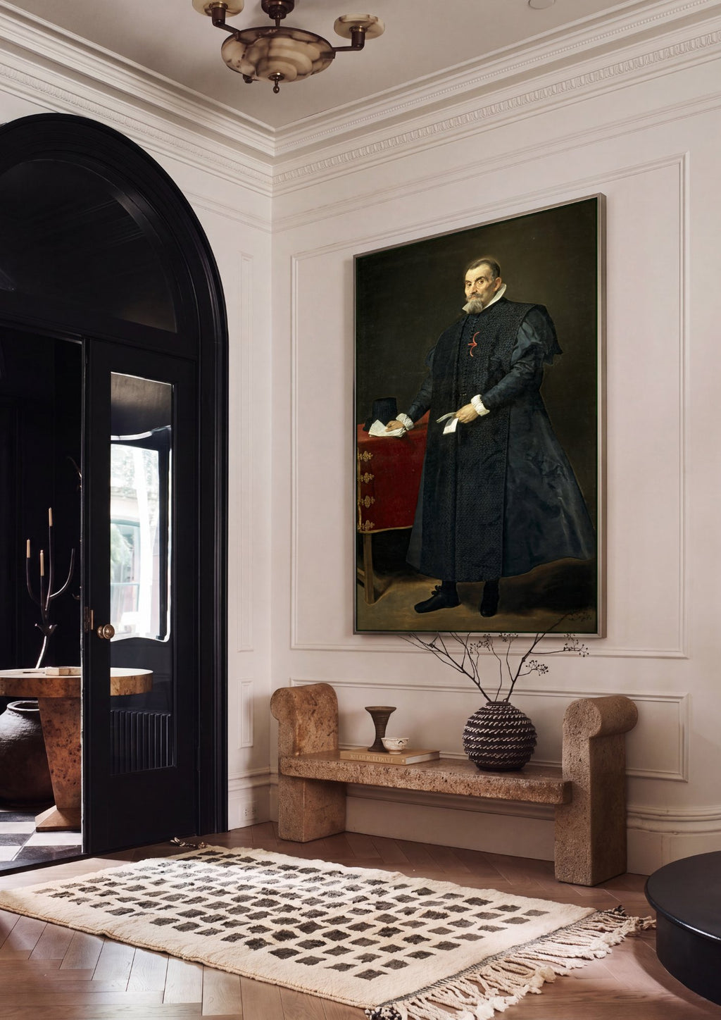 Quadro Decorativo Retrato de Cavalheiro - Diego Velázquez em ambiente decorado