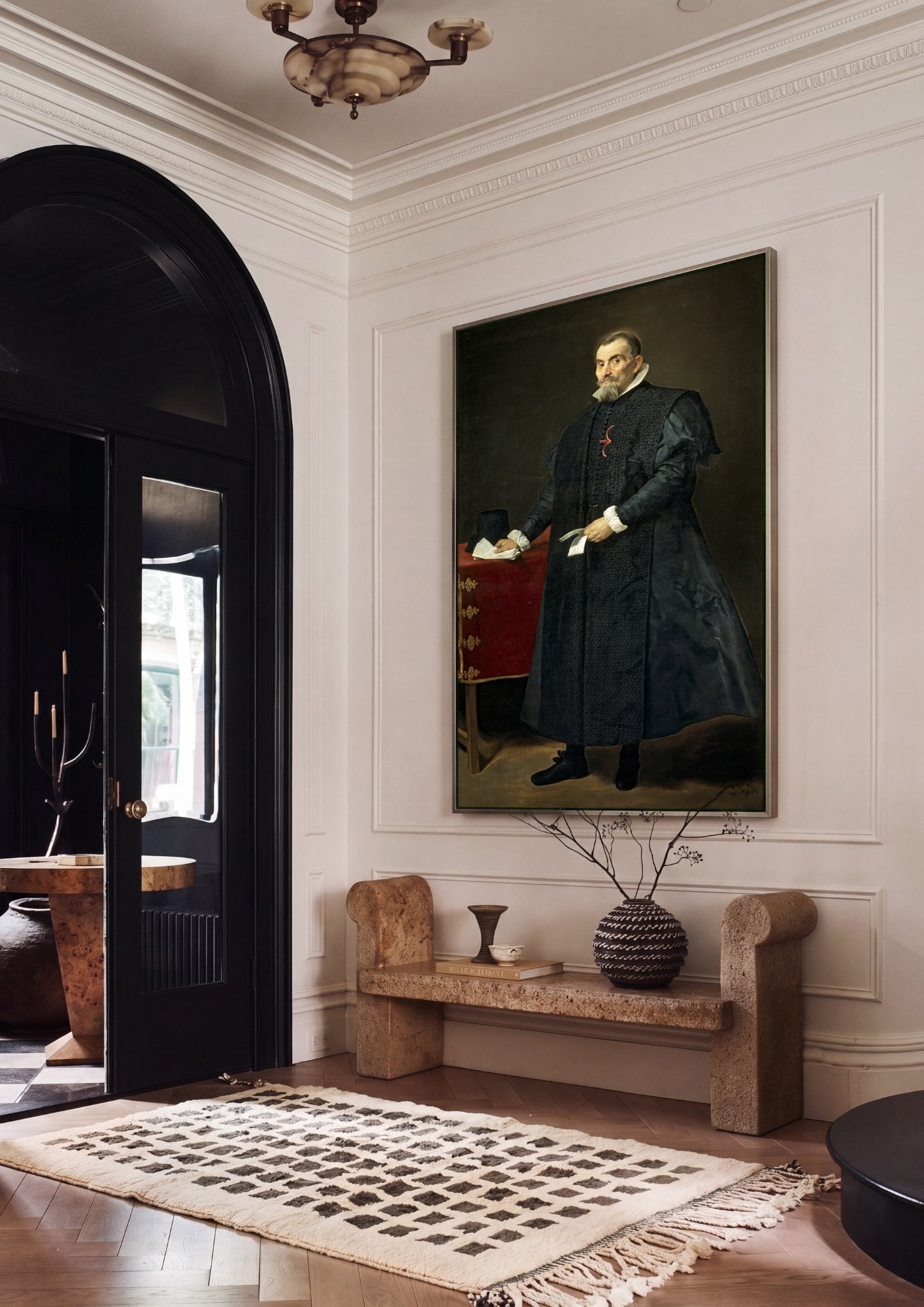 Quadro Decorativo Retrato de Cavalheiro - Diego Velázquez em ambiente decorado