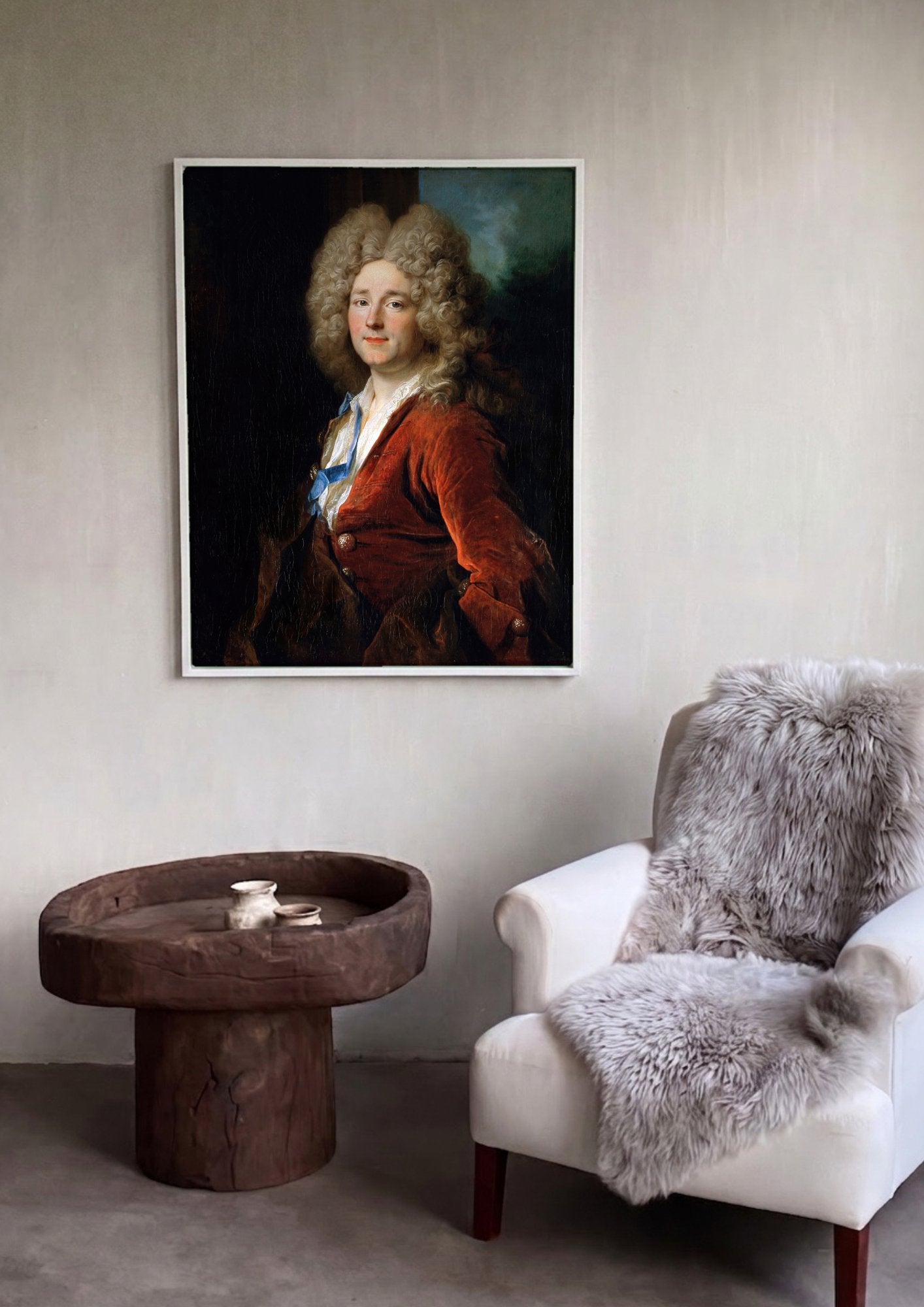 Quadro Decorativo Retrato de Cavalheiro - Nicolas de Largillière em ambiente decorado