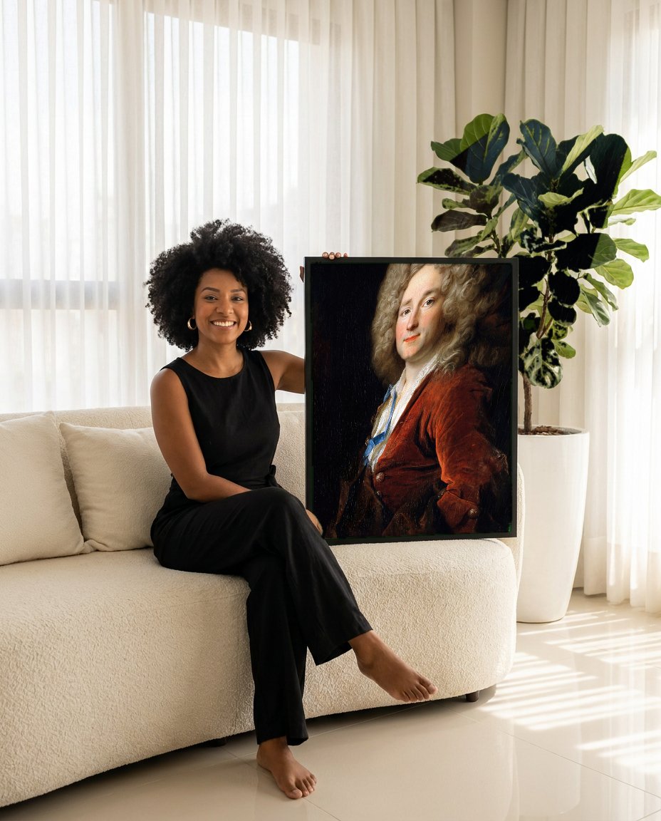 Quadro Decorativo Retrato de Cavalheiro - Nicolas de Largillière com modelo em ambiente