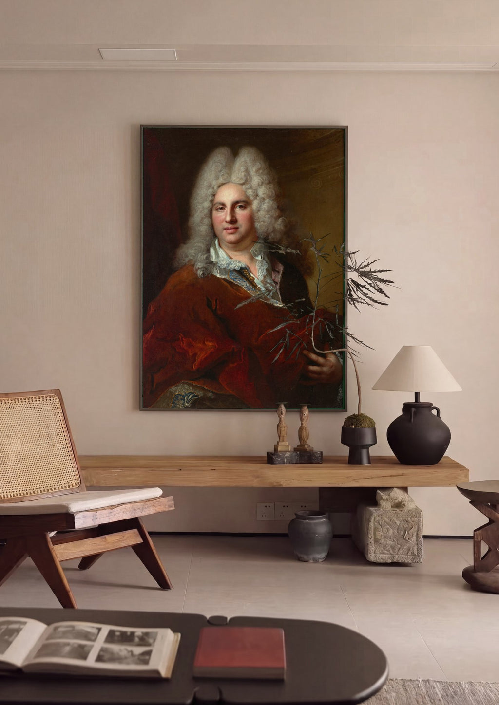 Quadro Decorativo Retrato de Cavalheiro - Largillière em ambiente decorado