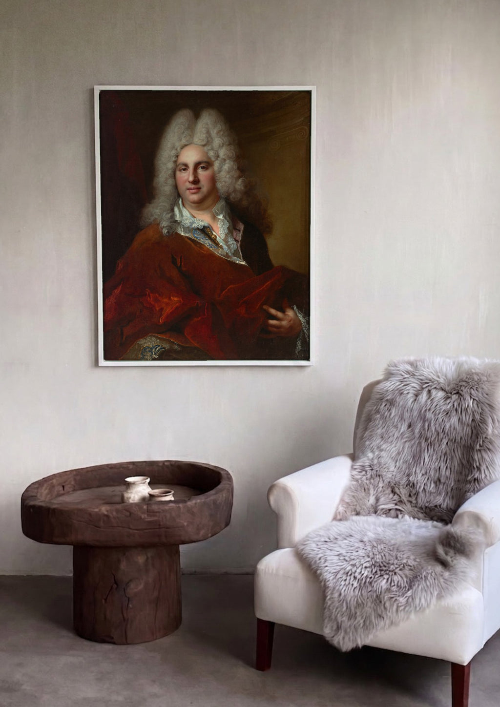 Quadro Decorativo Retrato de Cavalheiro - Largillière em ambiente decorado