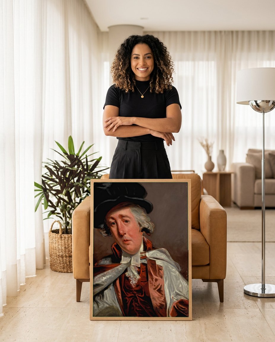 Quadro Decorativo Retrato de Cavalheiro - John Hoppner com modelo em ambiente
