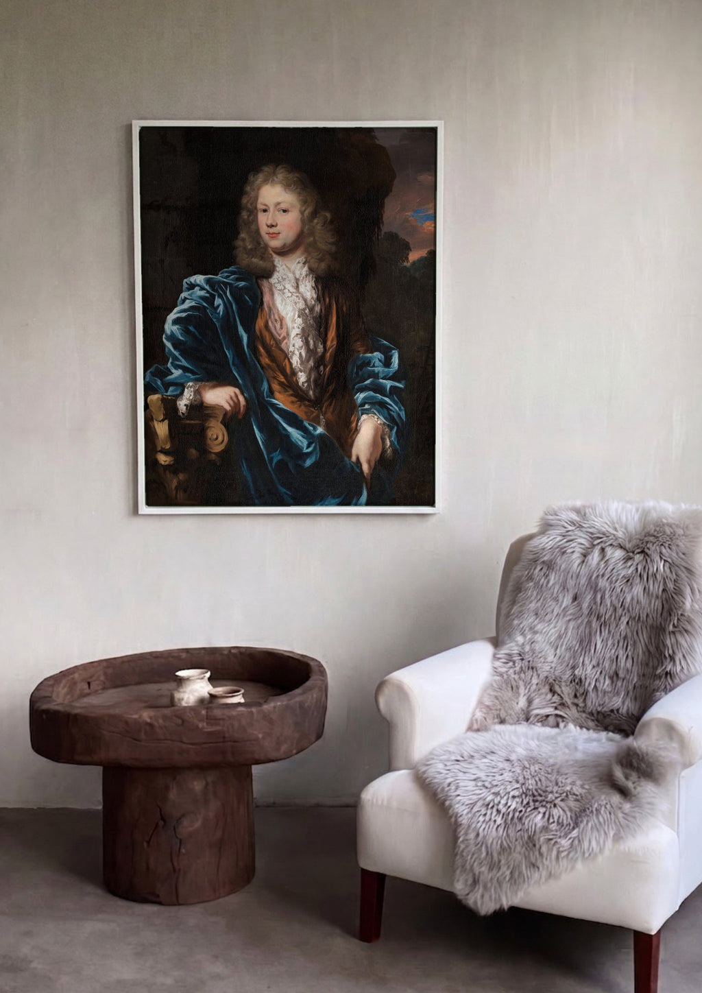 Quadro Decorativo Retrato de Cavalheiro - Nicolaes Maes em ambiente decorado