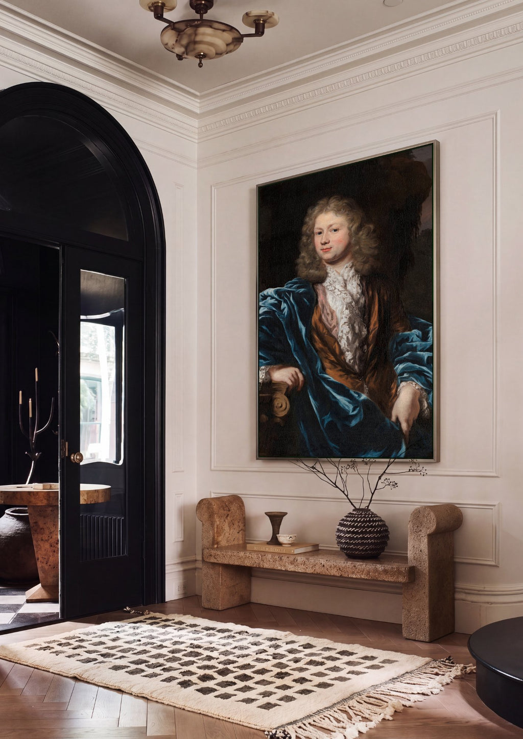 Quadro Decorativo Retrato de Cavalheiro - Nicolaes Maes em ambiente decorado