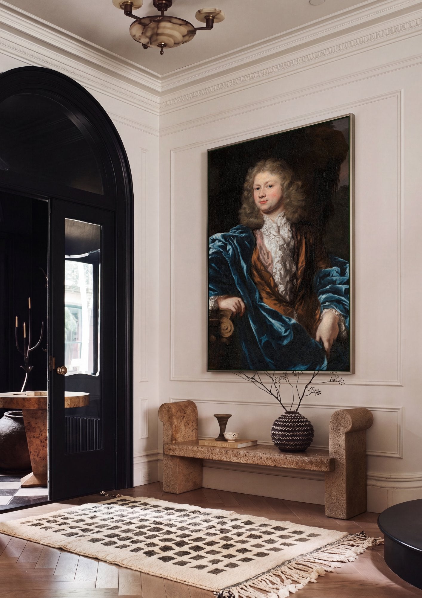 Quadro Decorativo Retrato de Cavalheiro - Nicolaes Maes em ambiente decorado