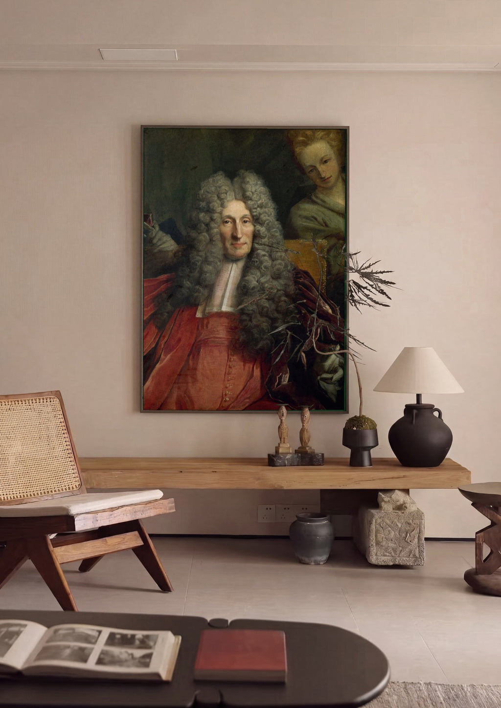 Quadro Decorativo Retrato de Cavalheiro - Nicolas de Largillière em ambiente decorado