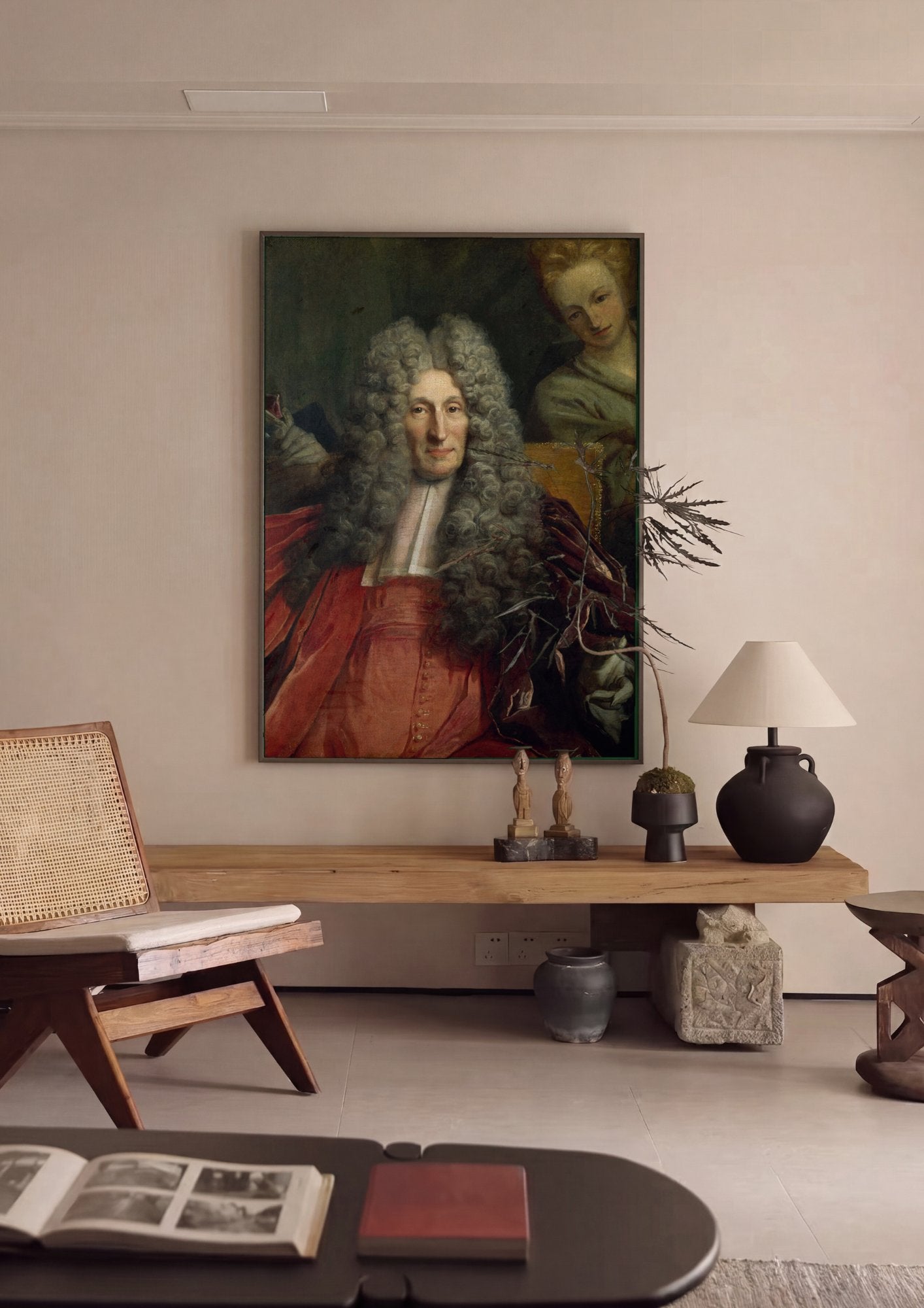 Quadro Decorativo Retrato de Cavalheiro - Nicolas de Largillière em ambiente decorado