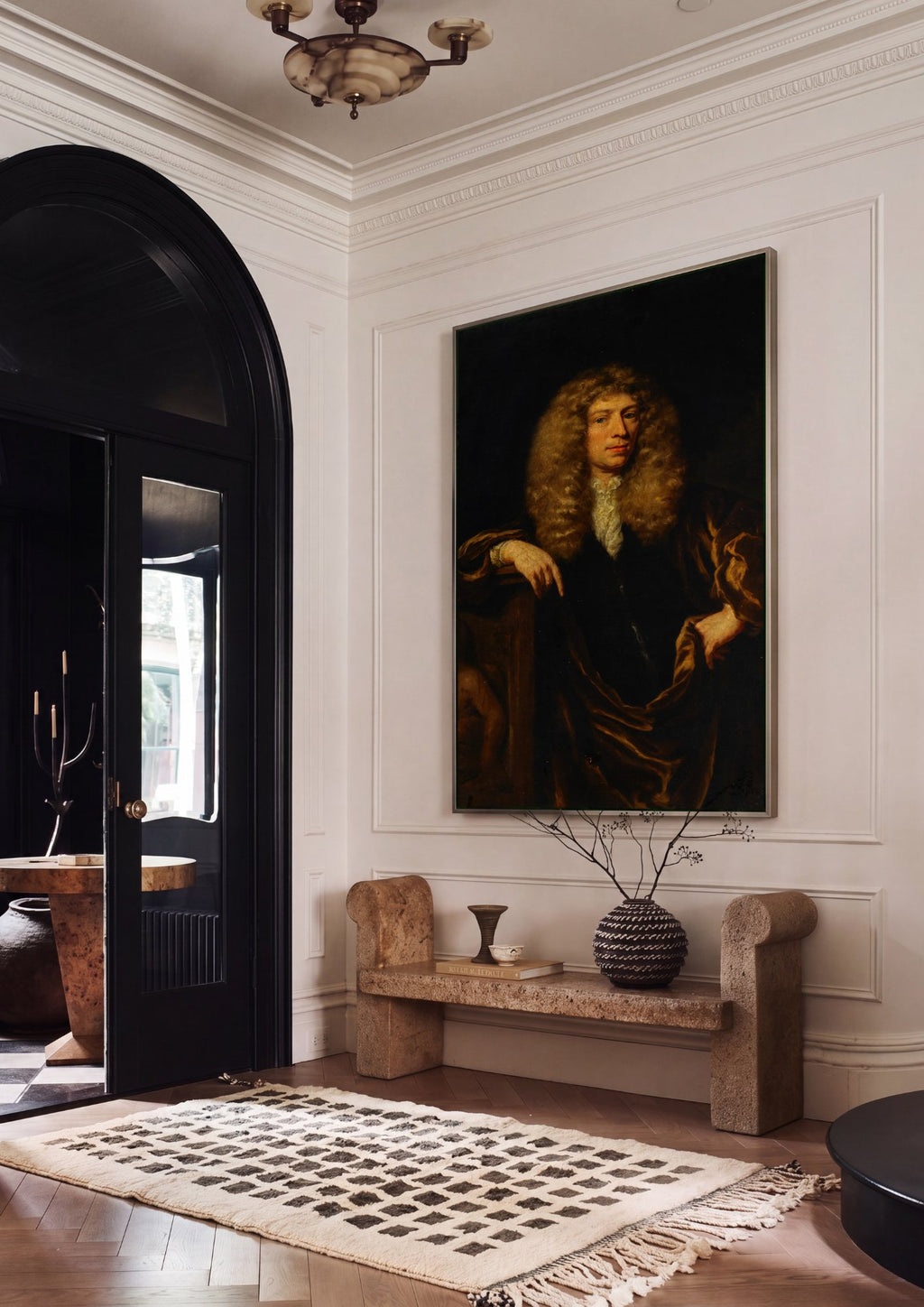 Quadro Decorativo Retrato de Cavalheiro - Nicolaes Maes em ambiente decorado