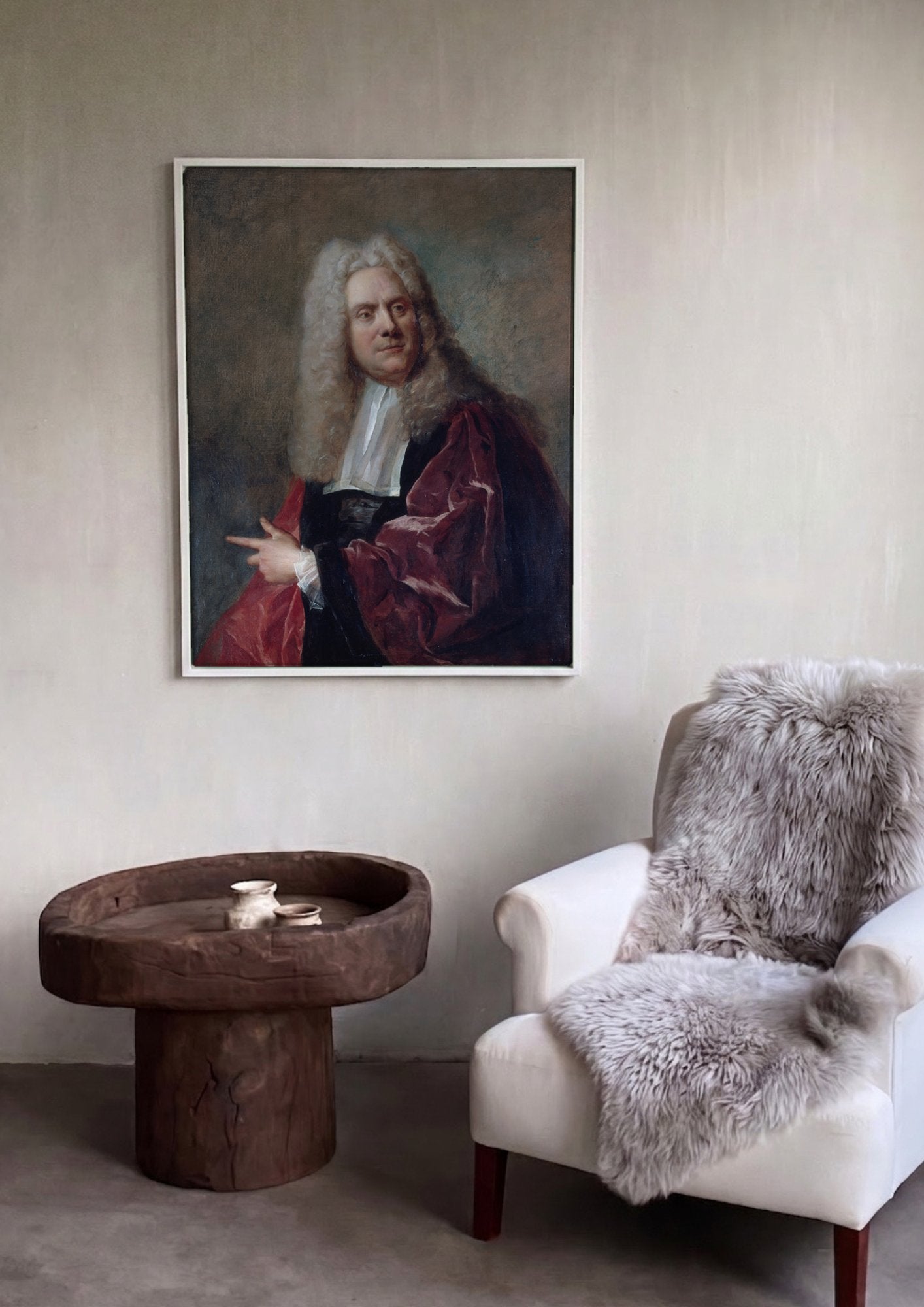 Quadro Decorativo Retrato de Cavalheiro - Jean François de Troy em ambiente decorado