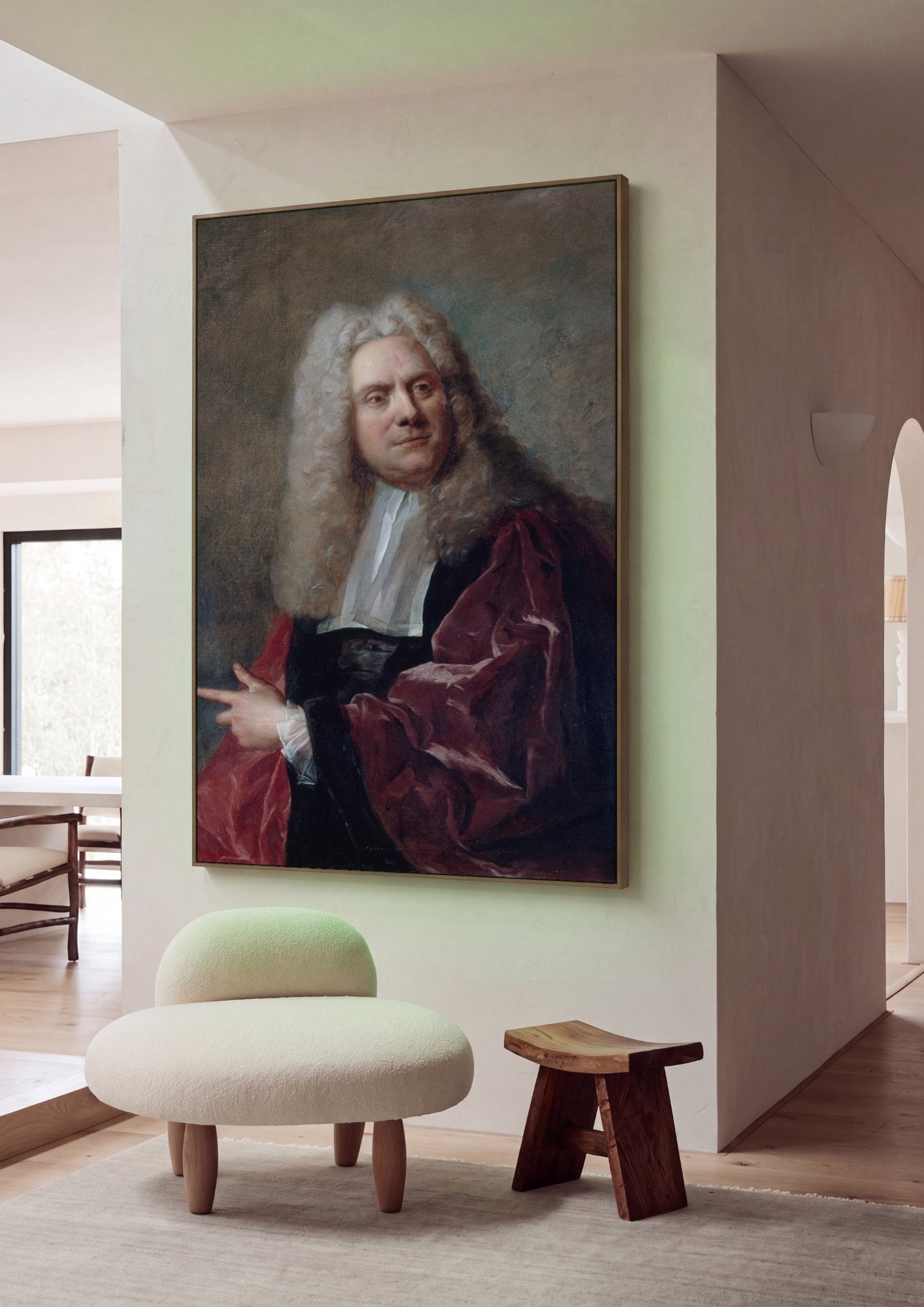 Quadro Decorativo Retrato de Cavalheiro - Jean François de Troy em ambiente decorado