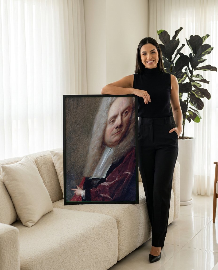 Quadro Decorativo Retrato de Cavalheiro - Jean François de Troy com modelo em ambiente