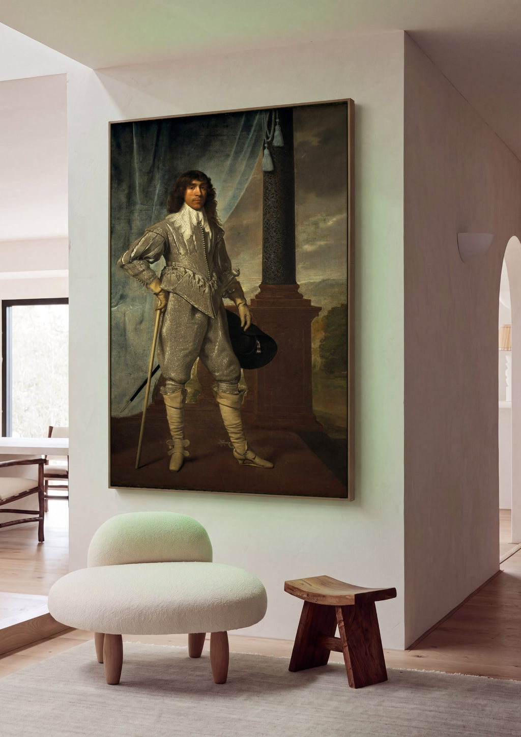 Quadro Decorativo Retrato de Cavalheiro - Daniël Mijtens em ambiente decorado