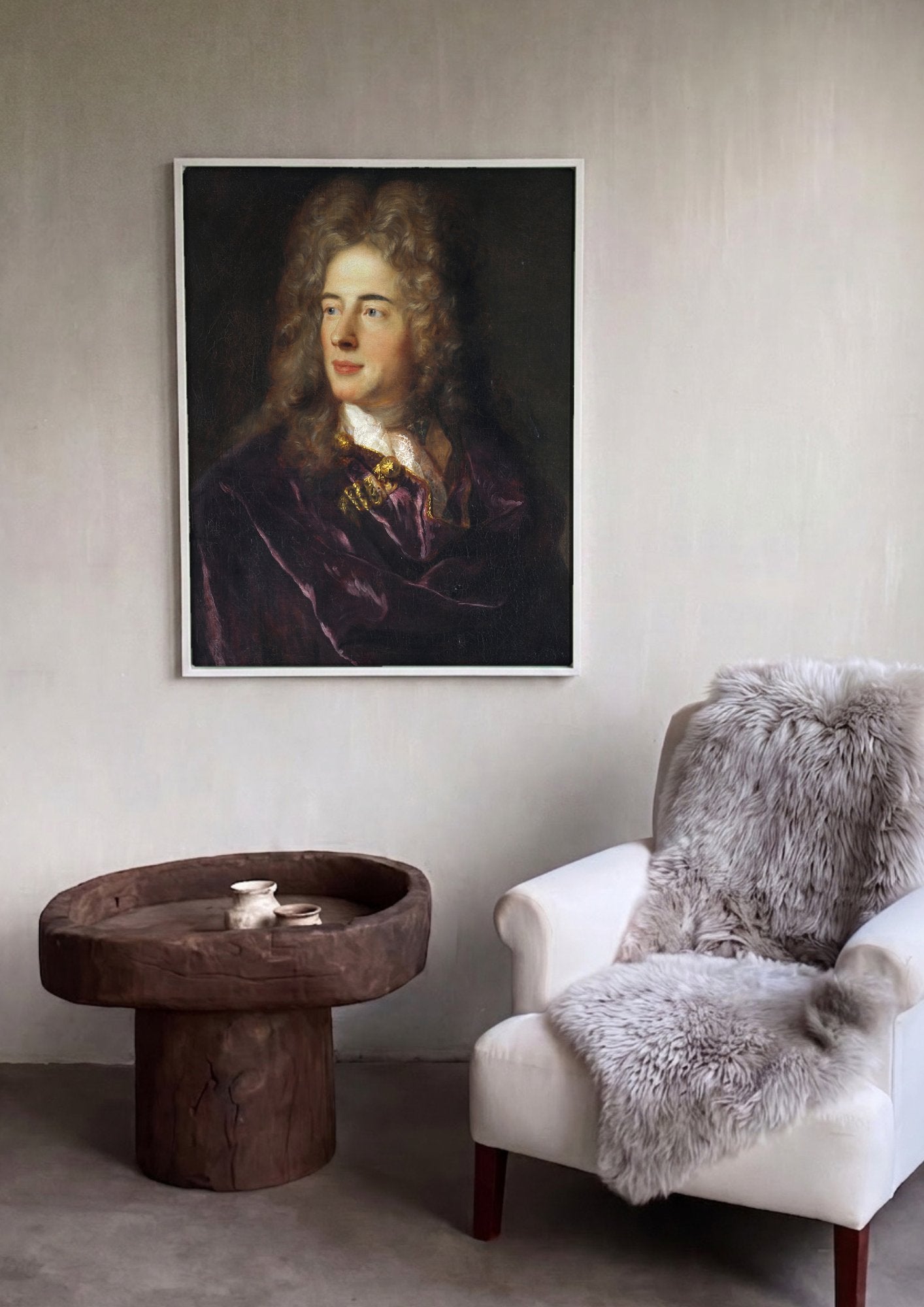 Quadro Decorativo Retrato de Cavalheiro - Jean François de Troy em ambiente decorado