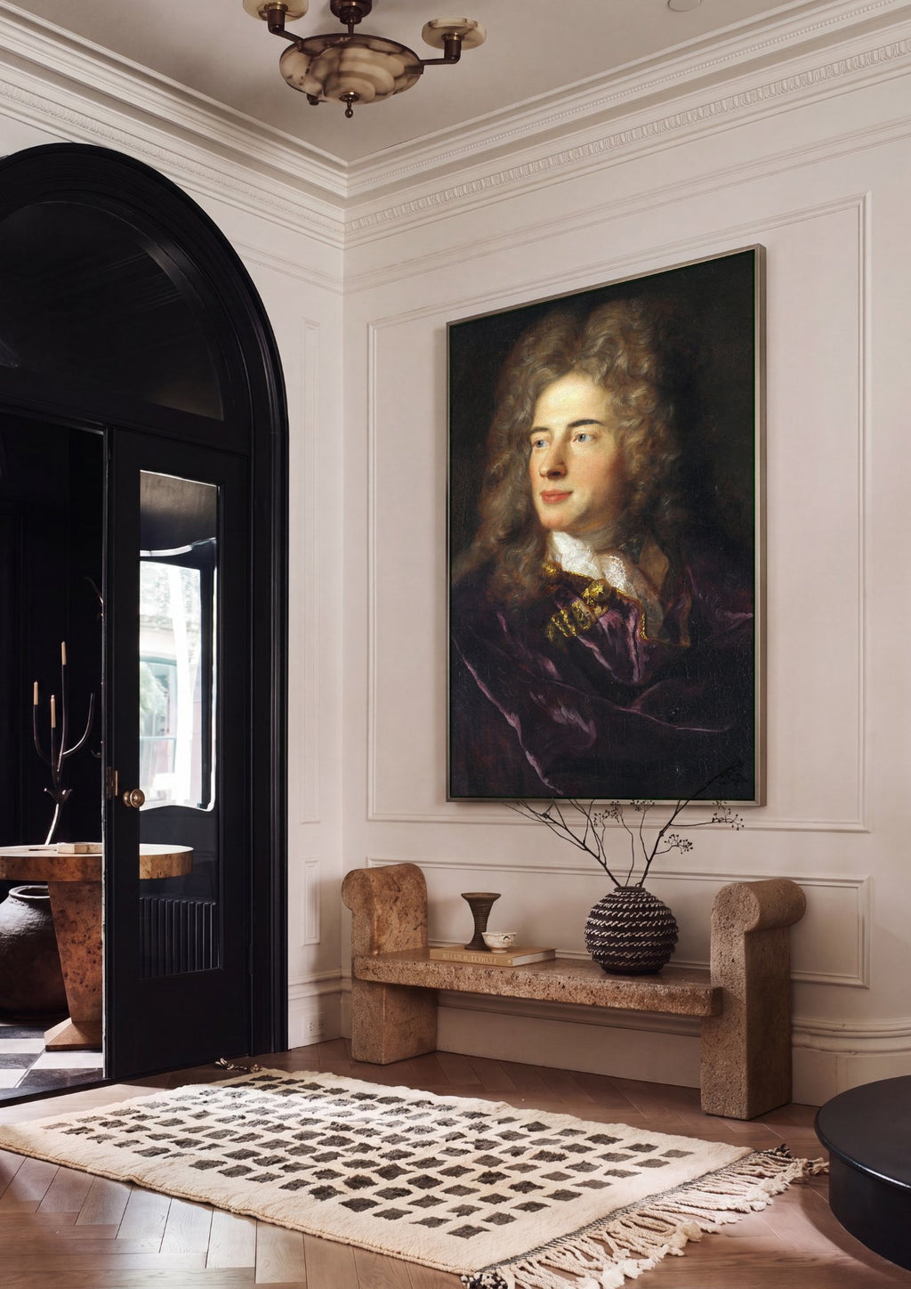 Quadro Decorativo Retrato de Cavalheiro - Jean François de Troy em ambiente decorado
