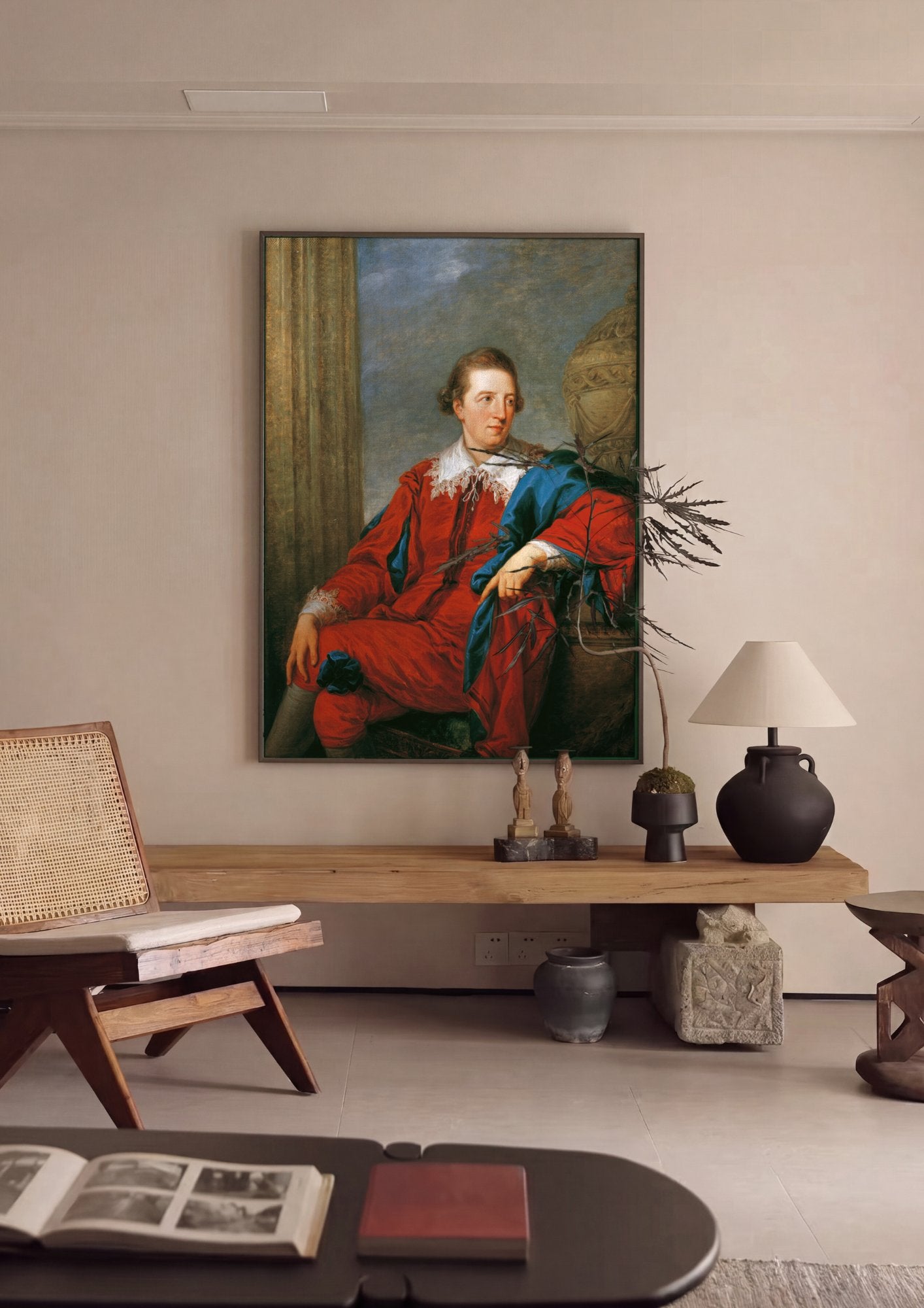 Quadro Decorativo Retrato de Cavalheiro - Angelica Kauffmann em ambiente decorado