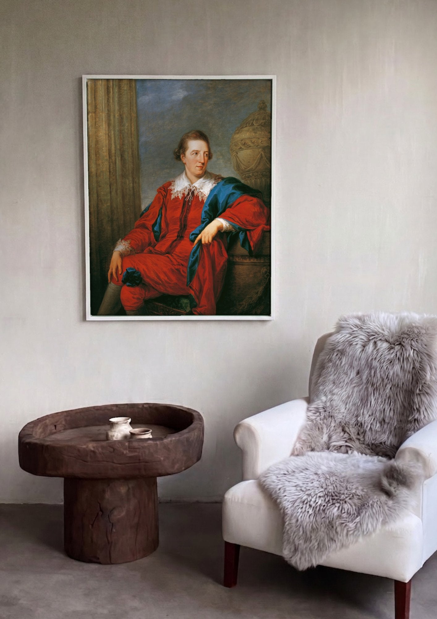 Quadro Decorativo Retrato de Cavalheiro - Angelica Kauffmann em ambiente decorado