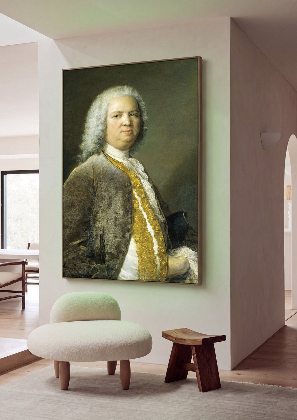 Quadro Decorativo Retrato de Cavalheiro - Jean-Marc Nattier em ambiente decorado