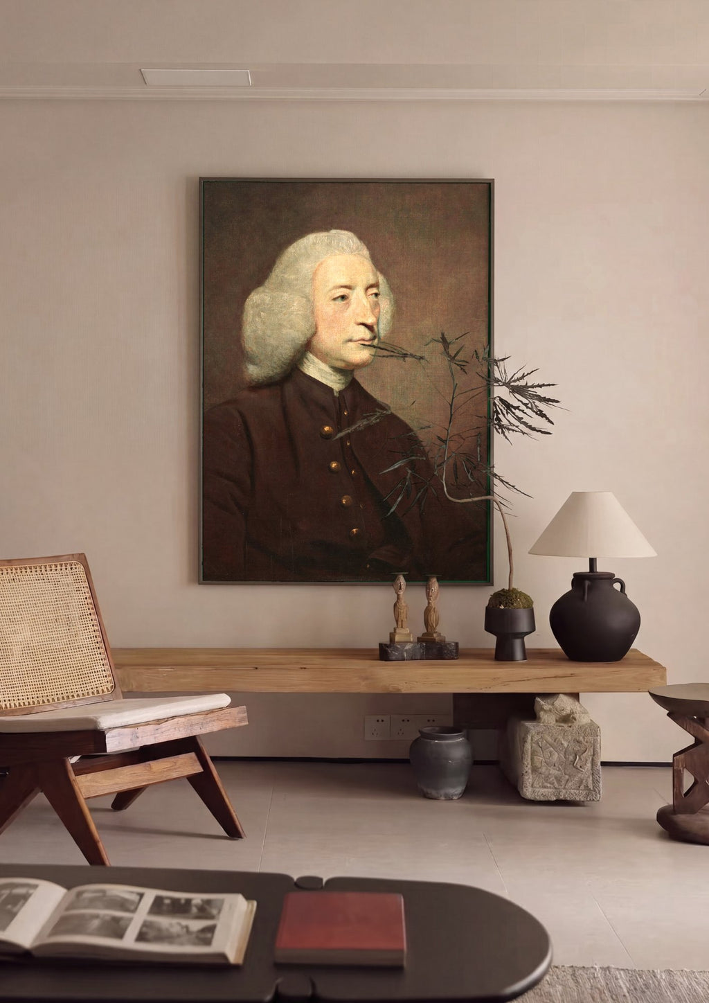 Quadro Decorativo Retrato de Cavalheiro - Joshua Reynolds em ambiente decorado