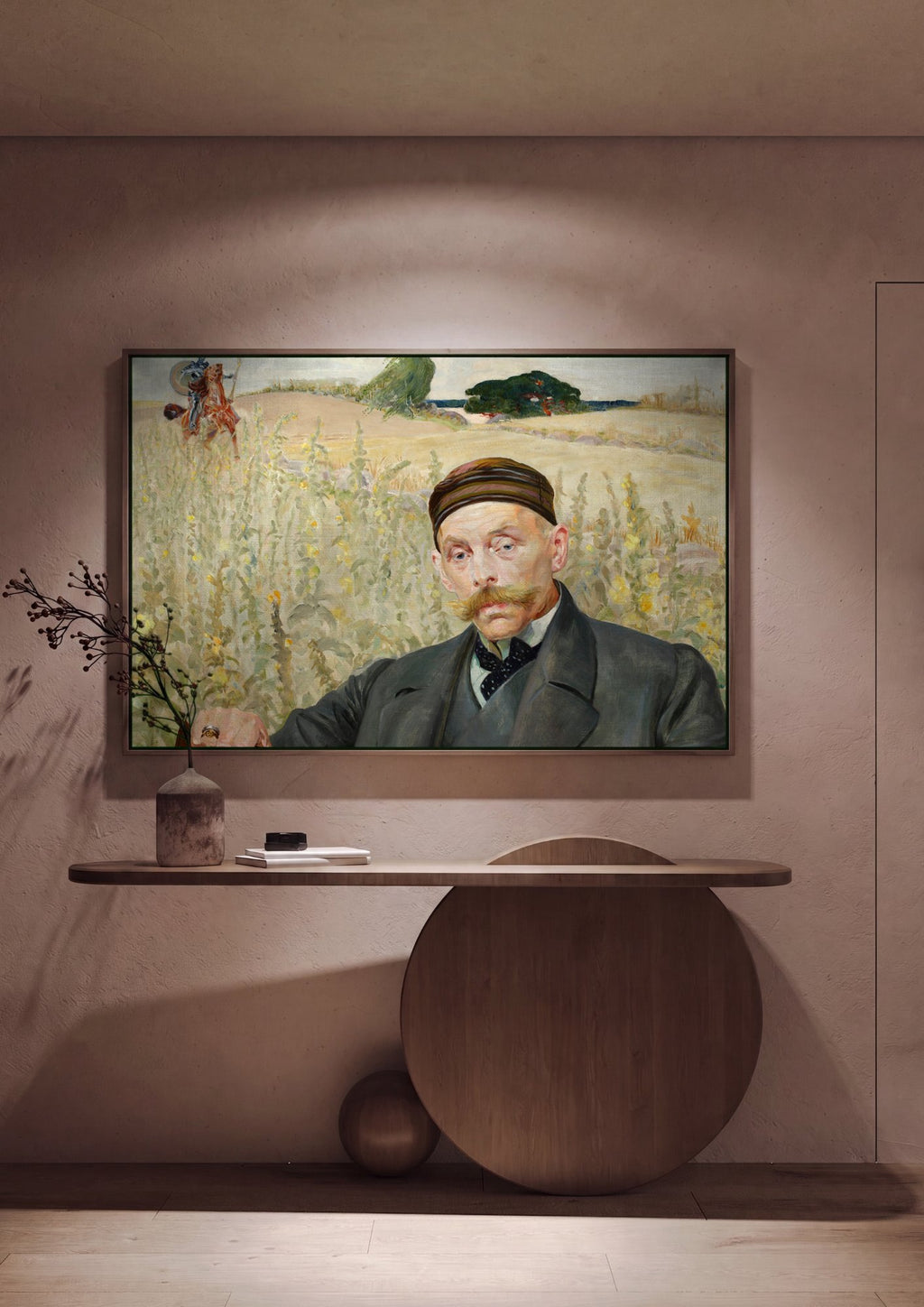 Quadro Decorativo O Poeta e o Cavaleiro - Jacek Malczewski em ambiente decorado