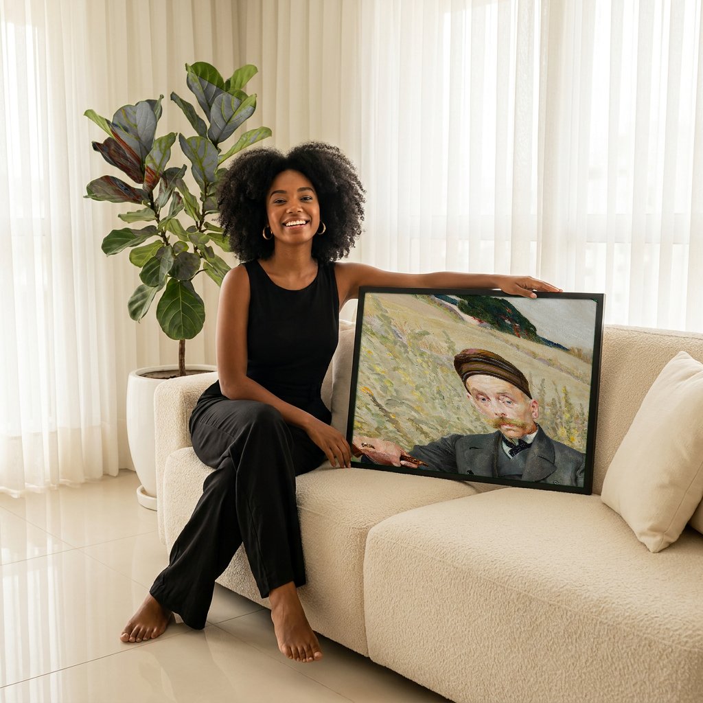 Quadro Decorativo O Poeta e o Cavaleiro - Jacek Malczewski com modelo em ambiente
