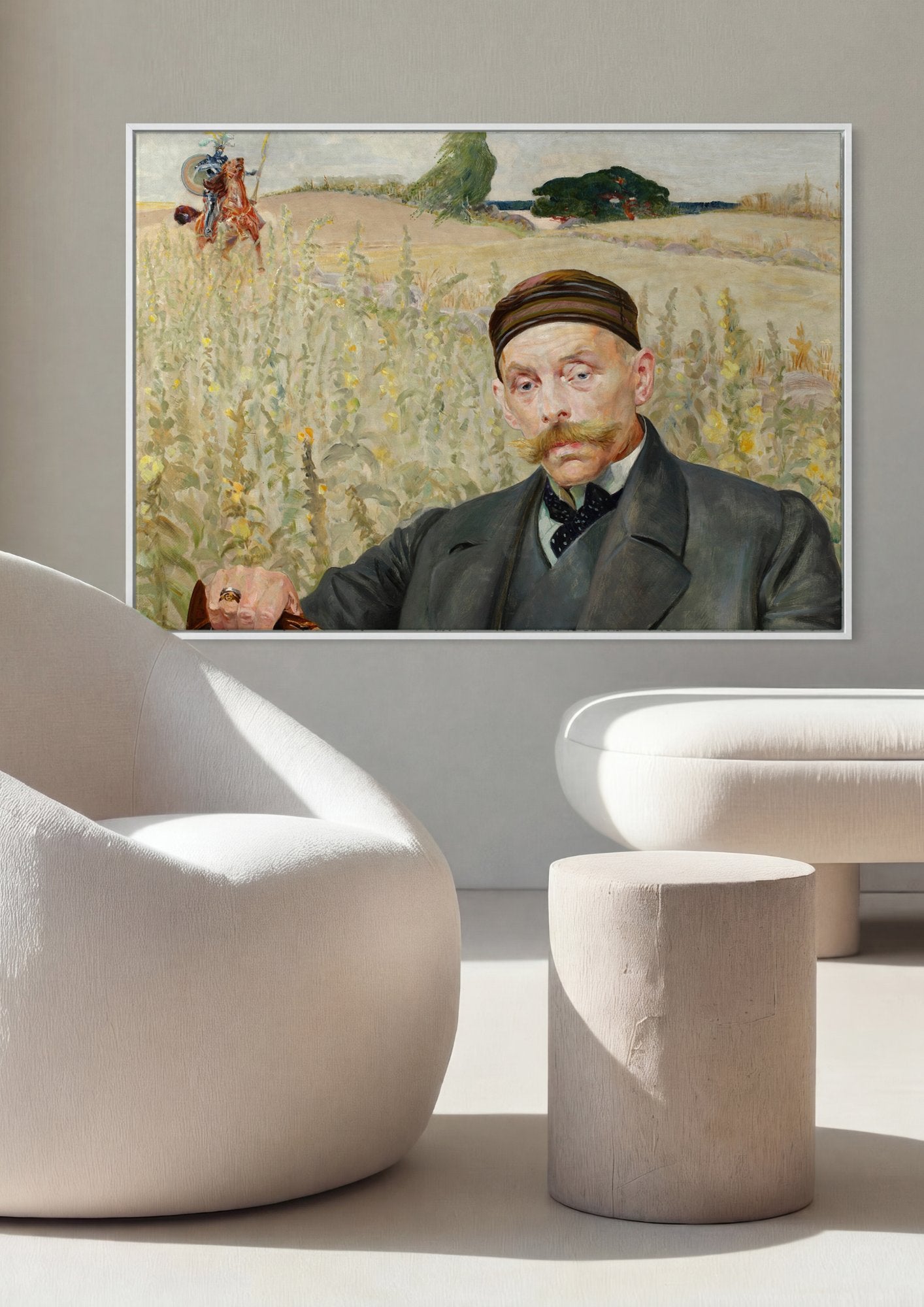 Quadro Decorativo O Poeta e o Cavaleiro - Jacek Malczewski em ambiente decorado