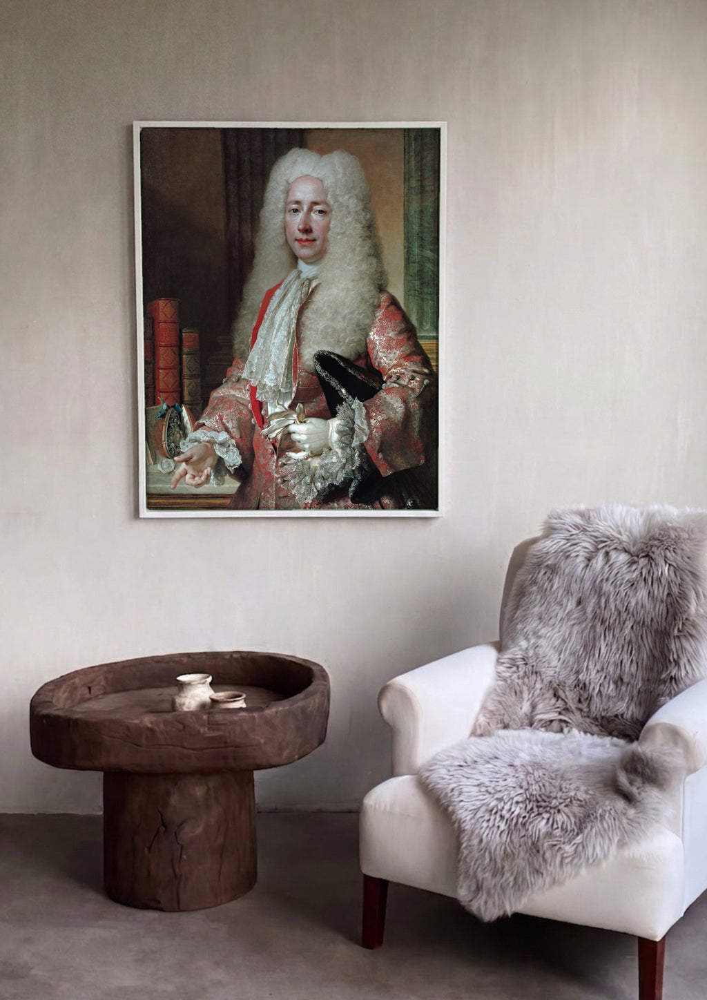 Quadro Decorativo Retrato do Cavalheiro - Nicolas de Largillière em ambiente decorado