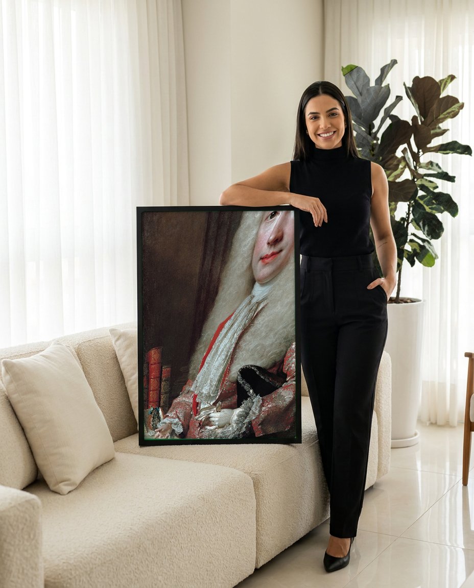 Quadro Decorativo Retrato do Cavalheiro - Nicolas de Largillière com modelo em ambiente