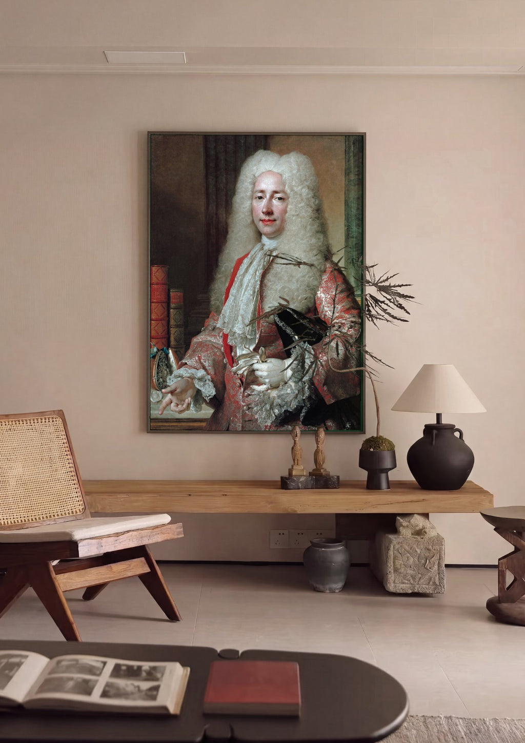 Quadro Decorativo Retrato do Cavalheiro - Nicolas de Largillière em ambiente decorado