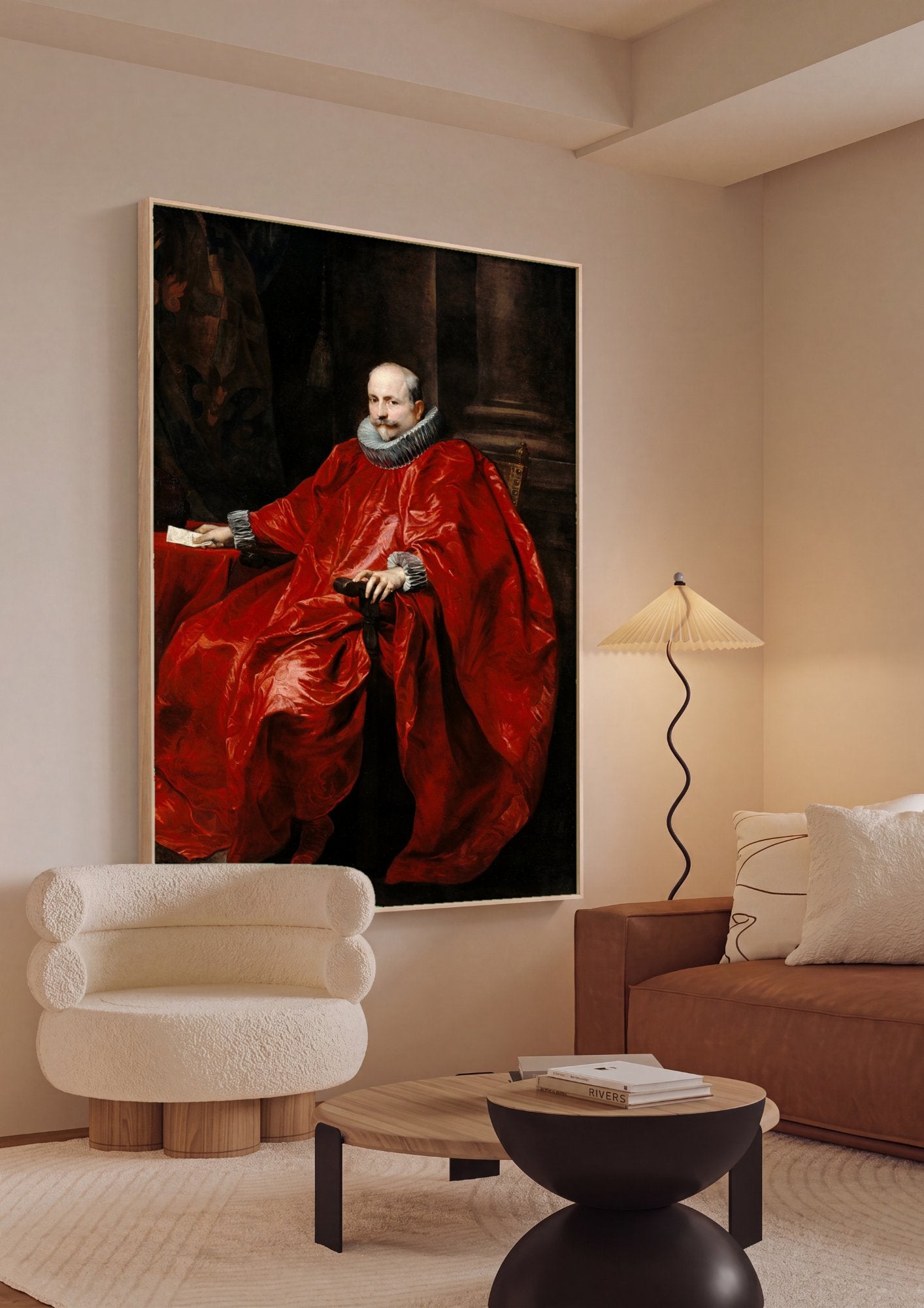 Quadro Decorativo Retrato de Cavalheiro - Van Dyck em ambiente decorado