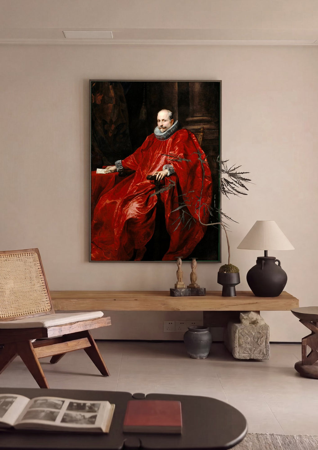 Quadro Decorativo Retrato de Cavalheiro - Van Dyck em ambiente decorado