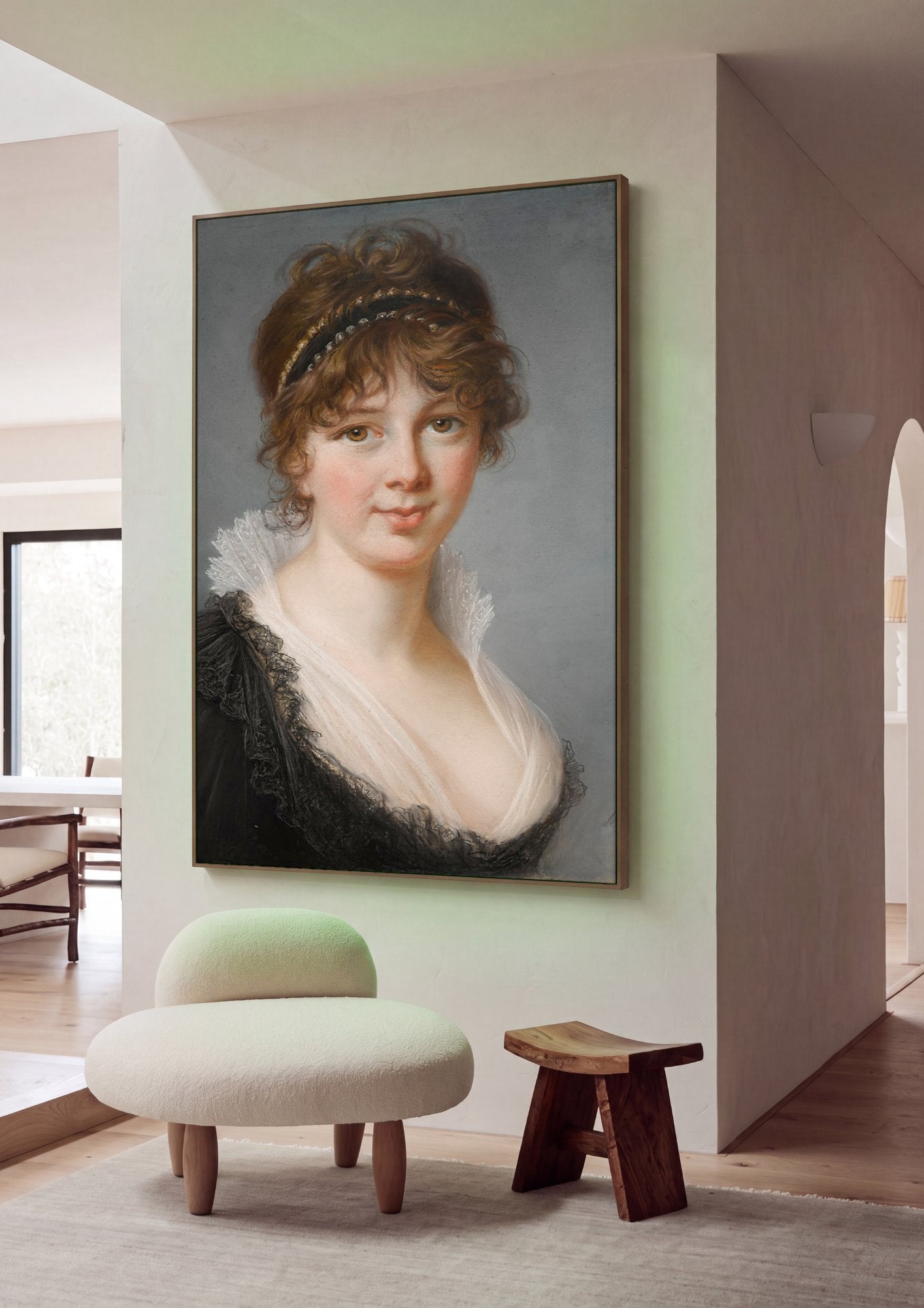 Quadro Decorativo Retrato Feminino - Elisabeth Vigée Le Brun em ambiente decorado
