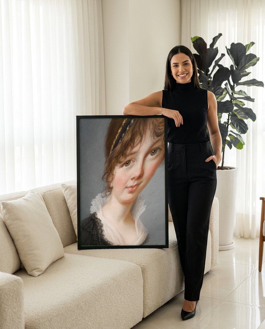 Quadro Decorativo Retrato Feminino - Elisabeth Vigée Le Brun com modelo em ambiente