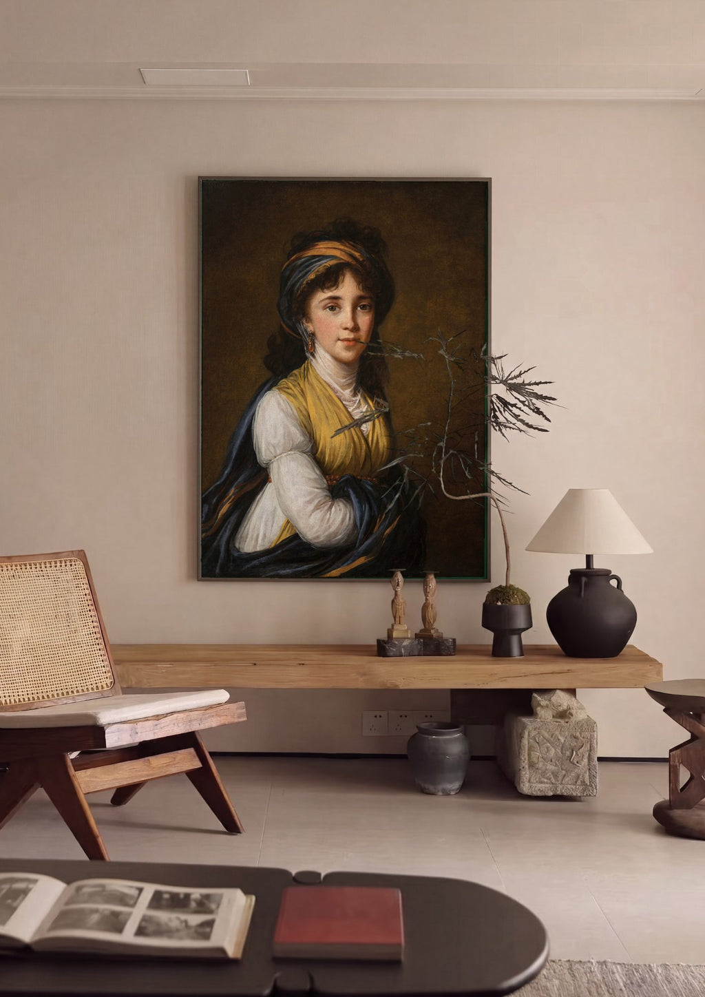 Quadro Decorativo Retrato de Jovem - Elisabeth Vigée Le Brun em ambiente decorado