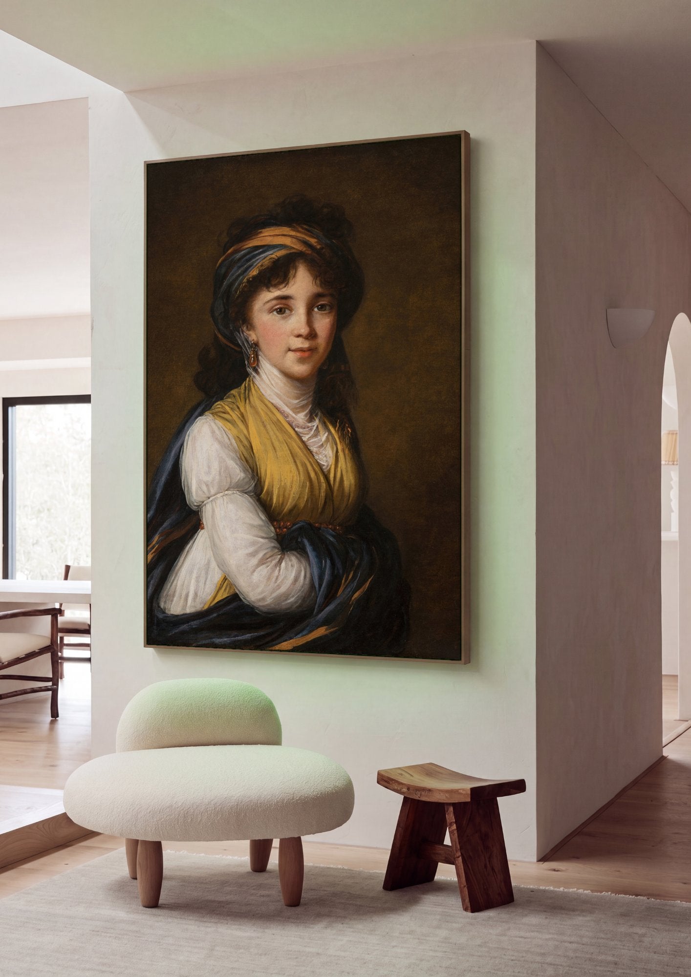 Quadro Decorativo Retrato de Jovem - Elisabeth Vigée Le Brun em ambiente decorado
