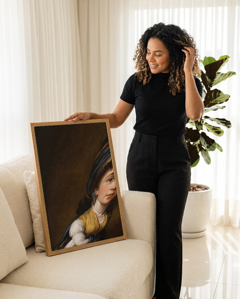 Quadro Decorativo Retrato de Jovem - Elisabeth Vigée Le Brun com modelo em ambiente