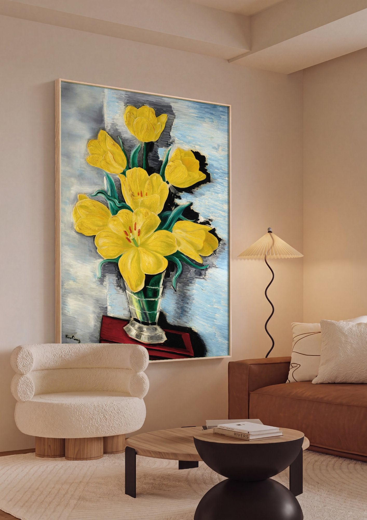 Quadro Decorativo Tulipas Amarelas - Moïse Kisling em ambiente decorado
