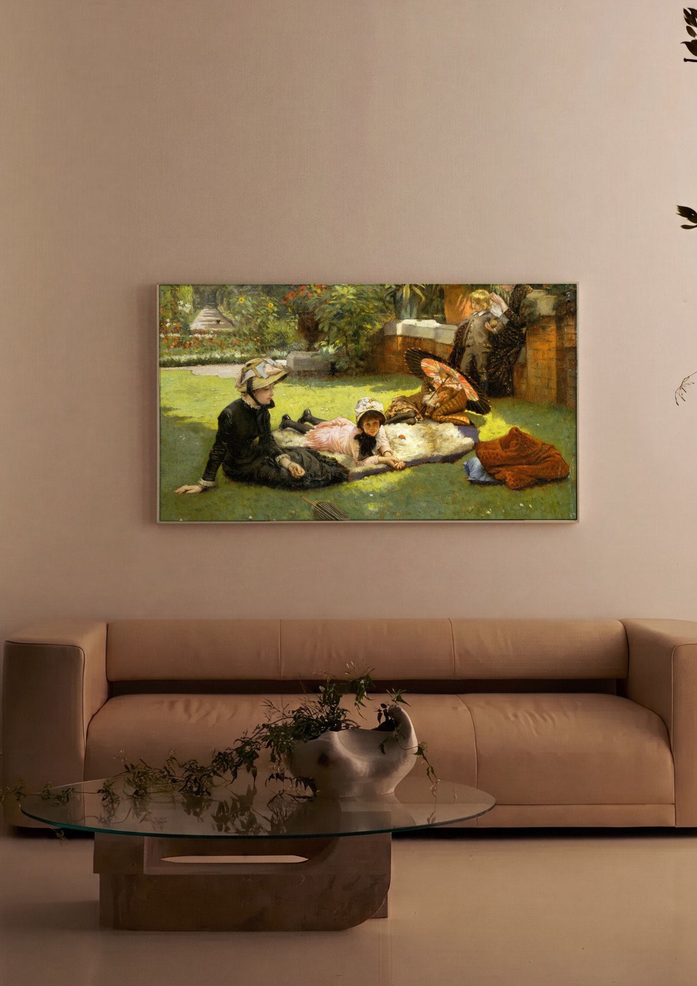 Quadro Decorativo A Festa no Jardim - Tissot em ambiente decorado