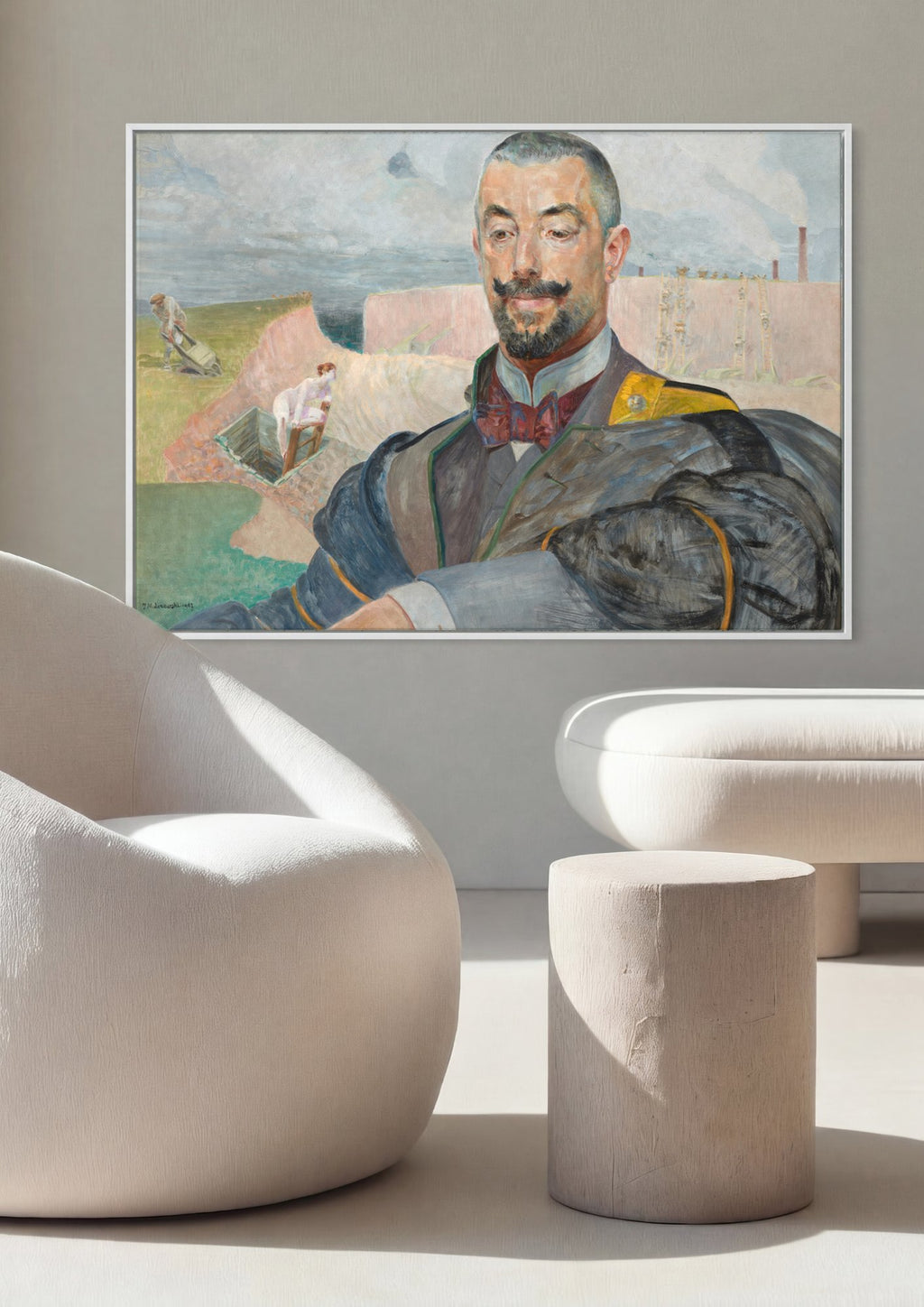 Quadro Decorativo Retrato com Cenas Místicas - Jacek Malczewski em ambiente decorado