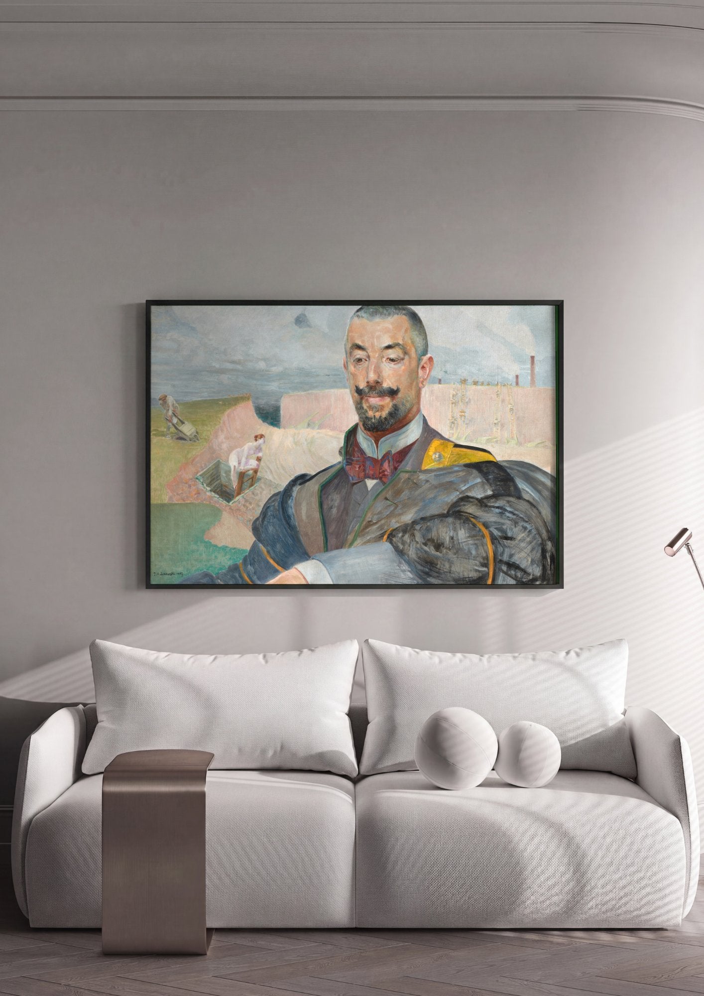 Quadro Decorativo Retrato com Cenas Místicas - Jacek Malczewski em ambiente decorado