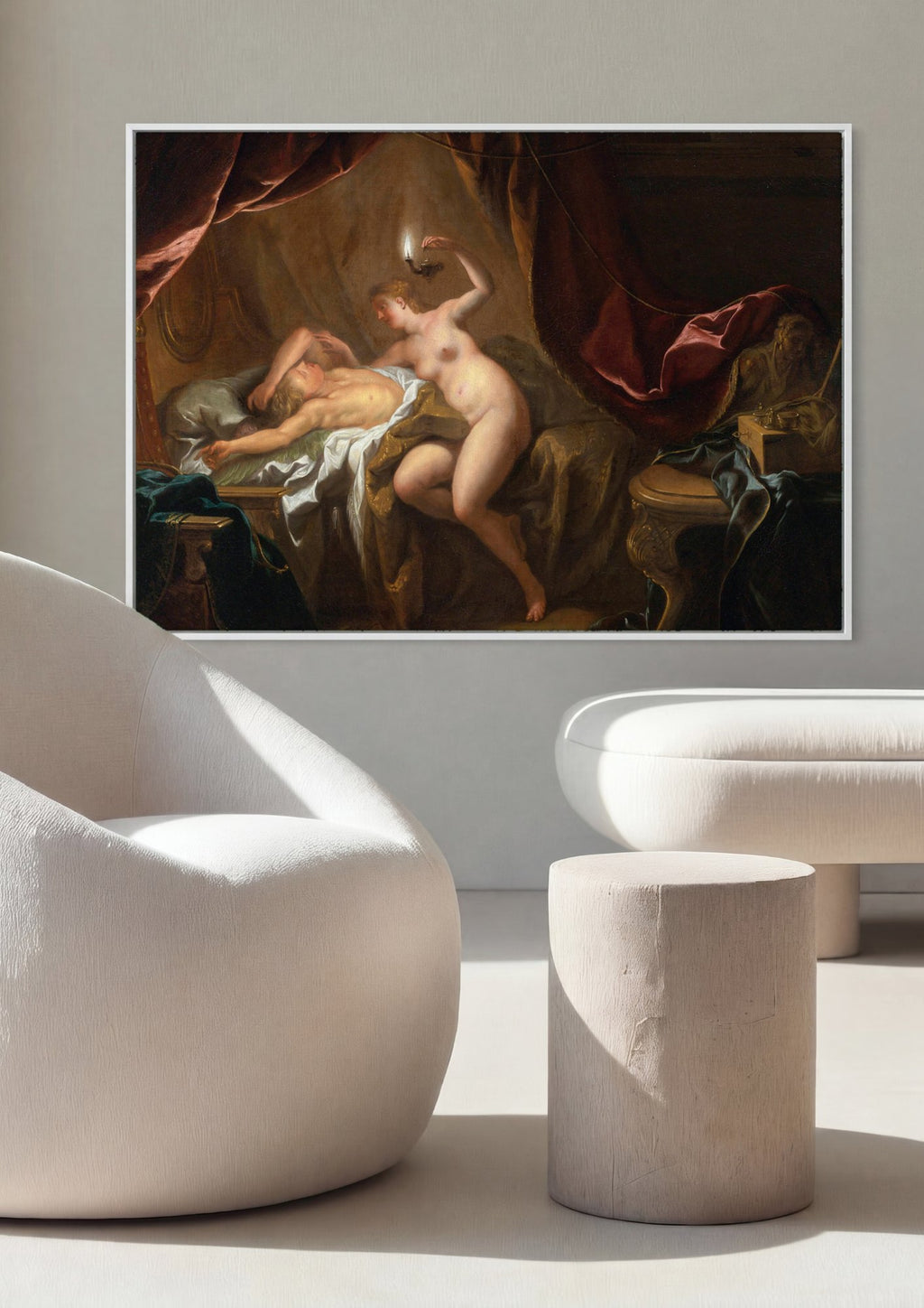 Quadro Decorativo A Descoberta de Calisto - Jean François de Troy em ambiente decorado