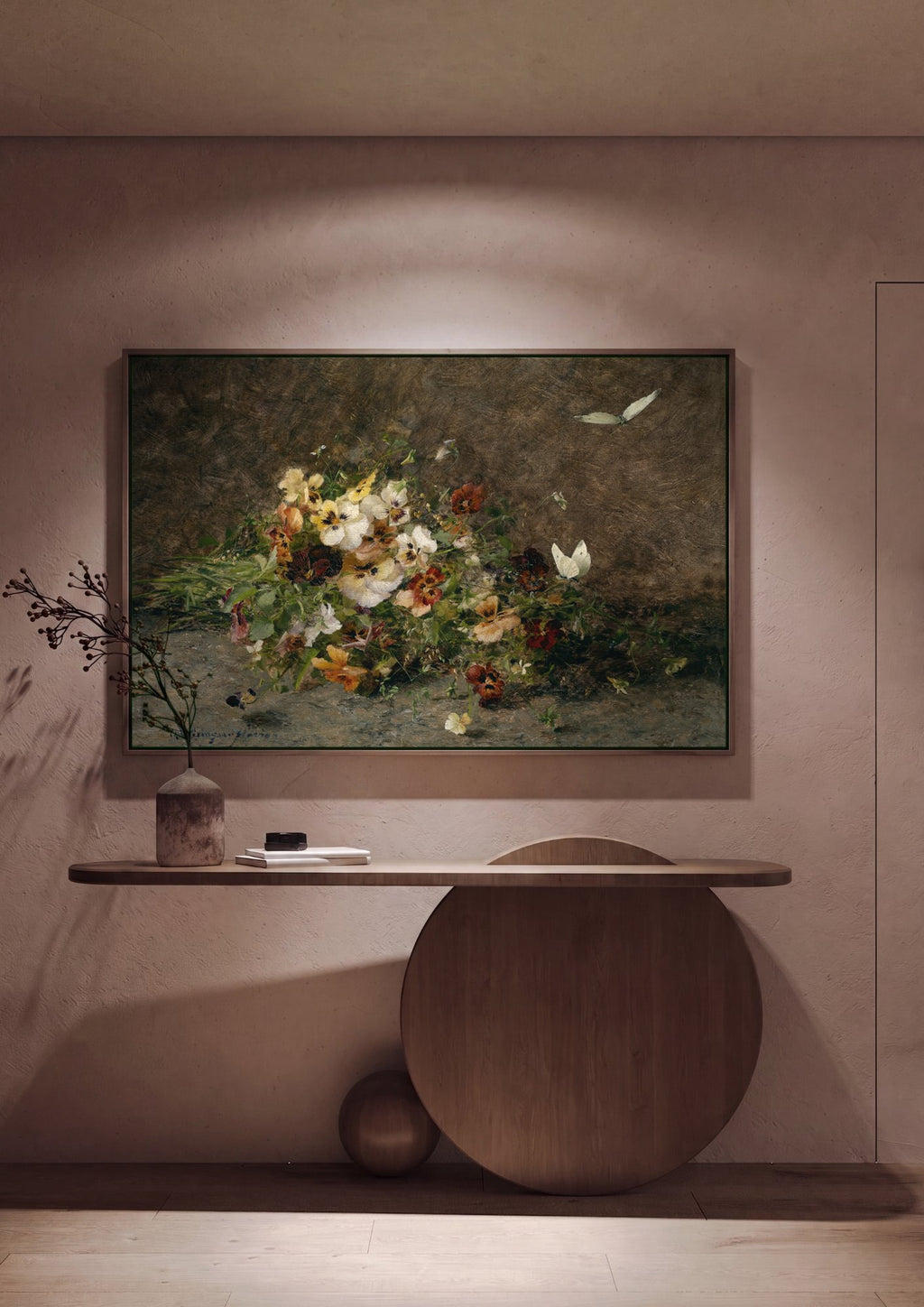 Quadro Decorativo Cesto de Amor-Perfeito - Olga Wisinger-Florian em ambiente decorado
