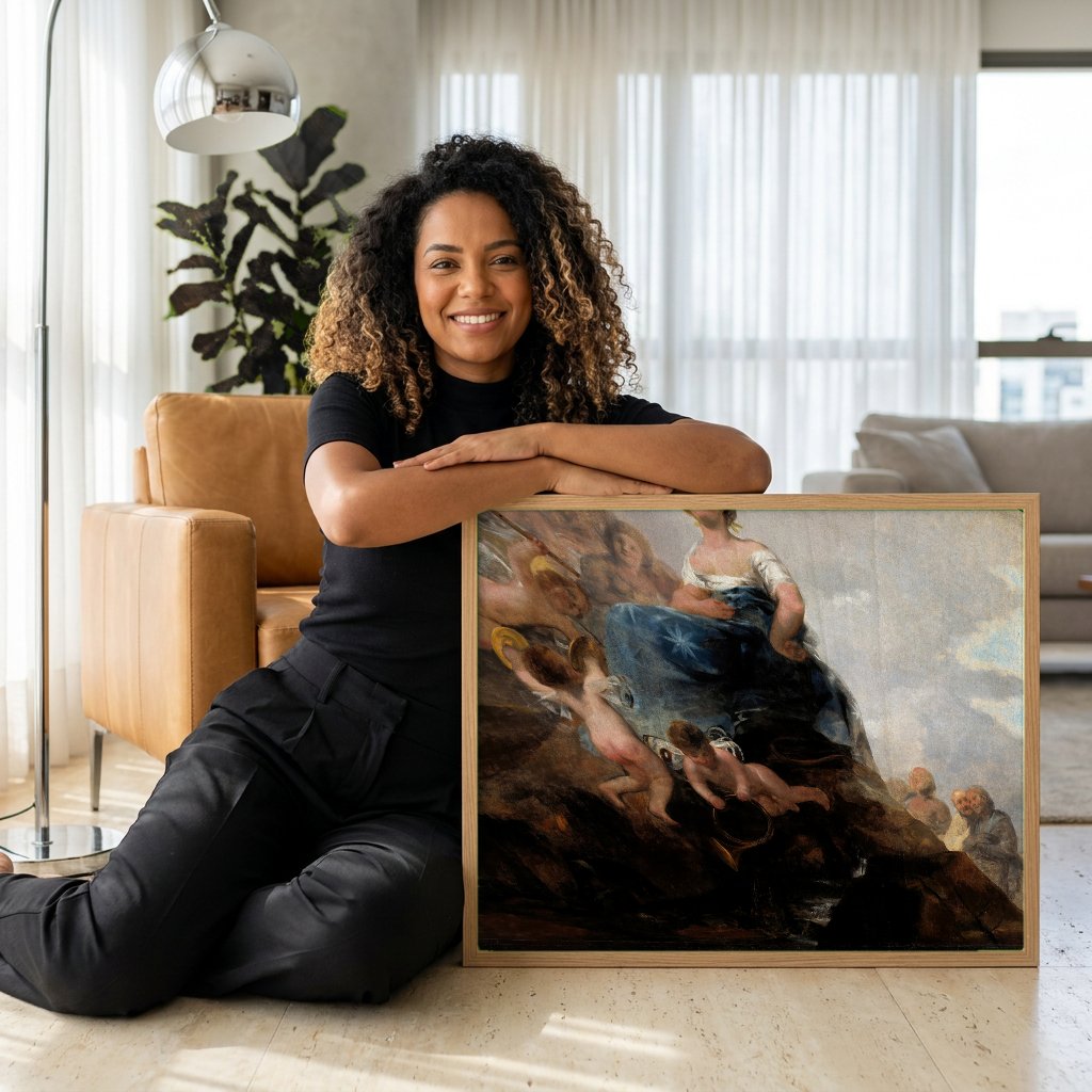 Quadro Decorativo A Alegoria da Constituição de 1812 - Goya com modelo em ambiente