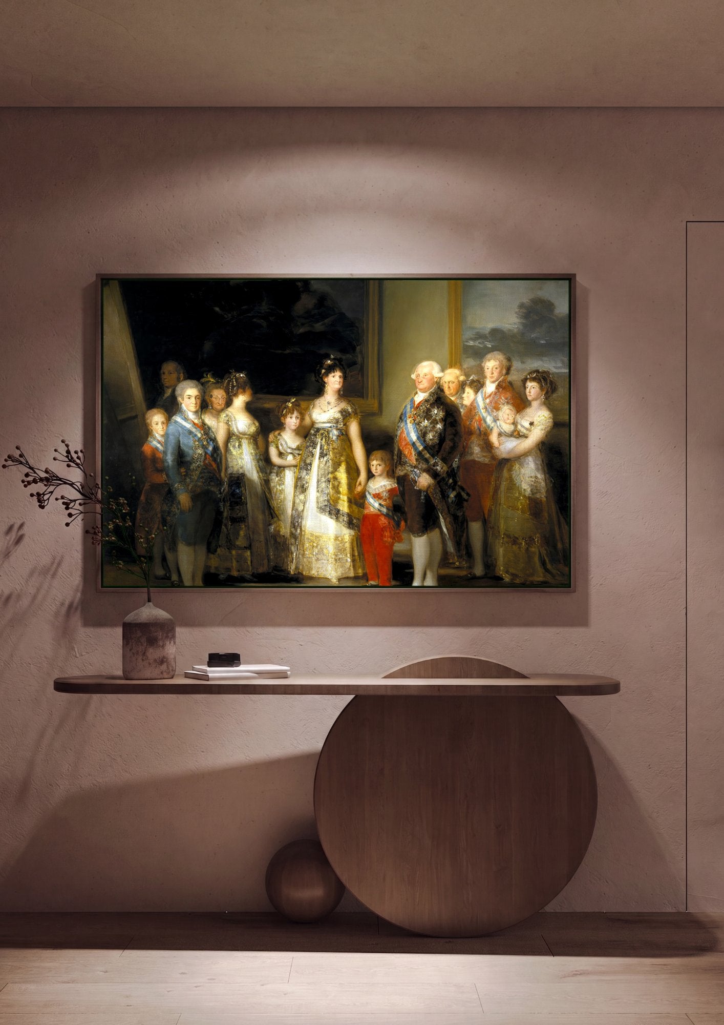 Quadro Decorativo A Família de Carlos IV - Goya em ambiente decorado