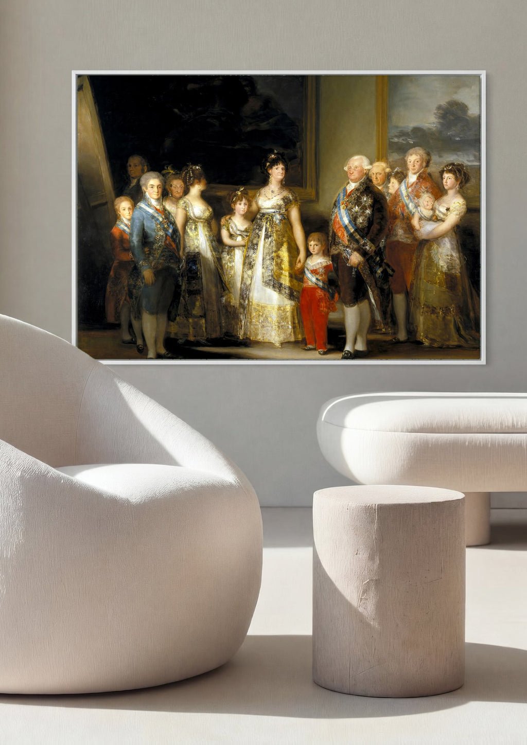 Quadro Decorativo A Família de Carlos IV - Goya em ambiente decorado